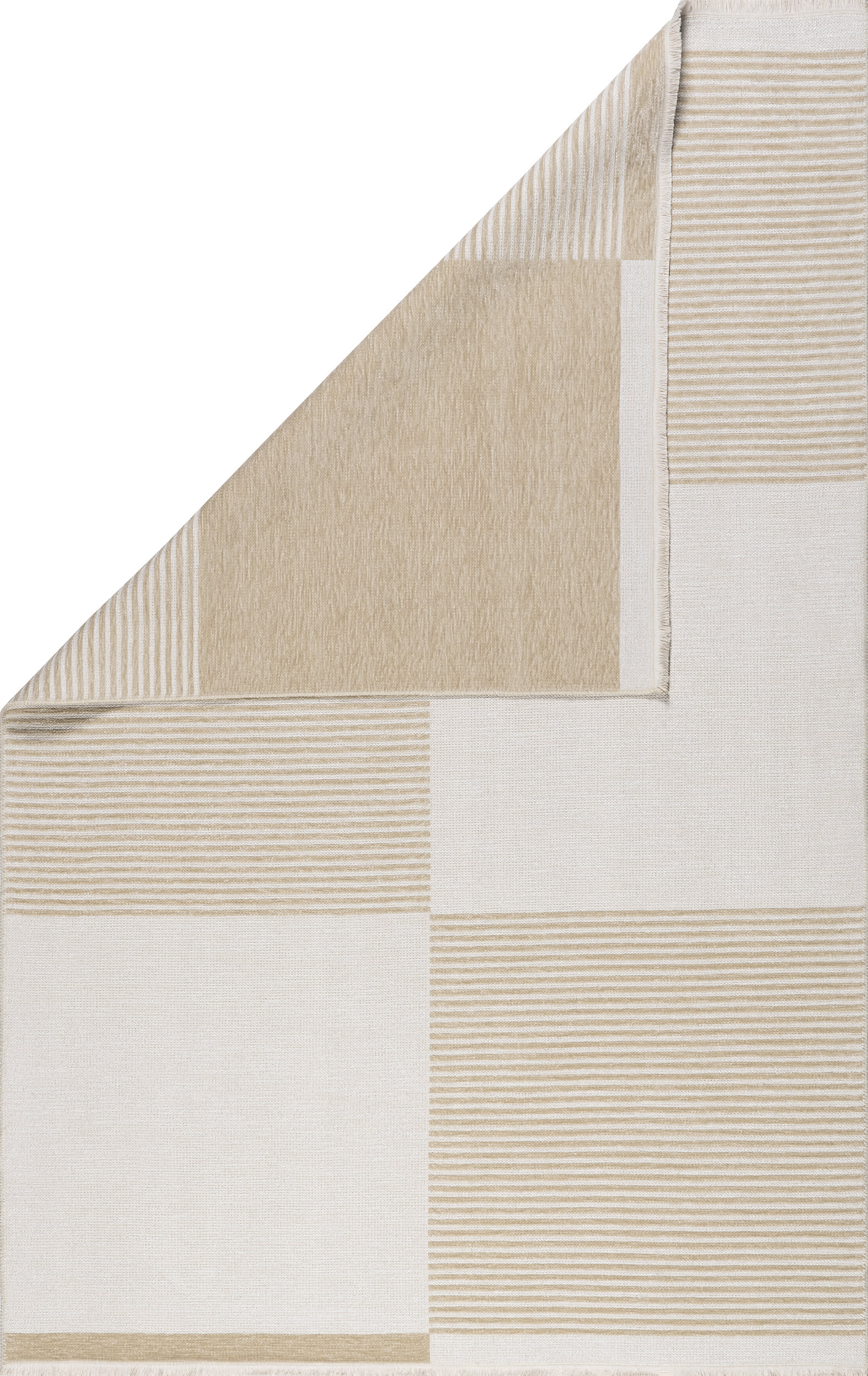 Murphy Large Checkerboard Reversible Washable Rug | Taupe - Image 5