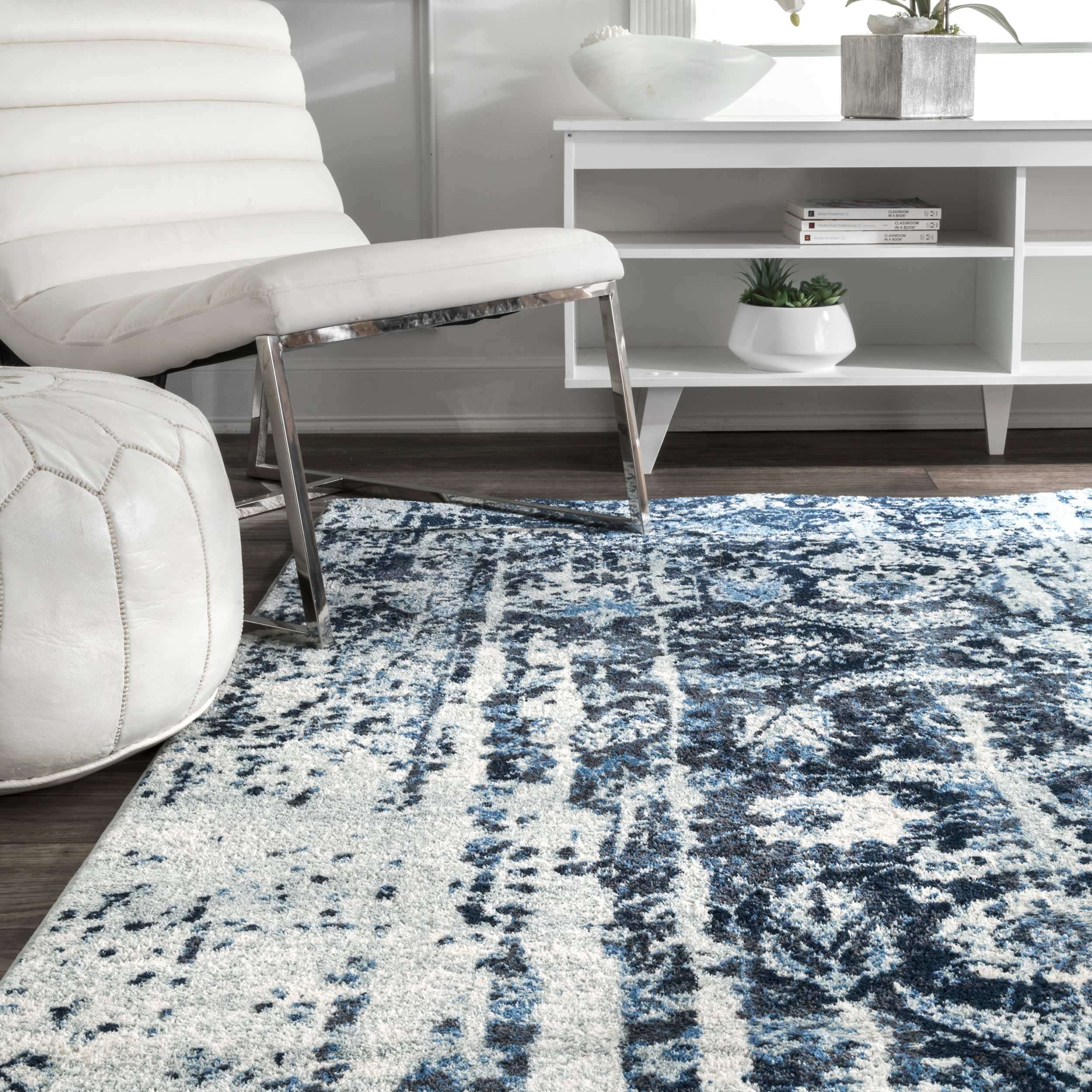 Muted Flourish Rug | Blue - Image 4