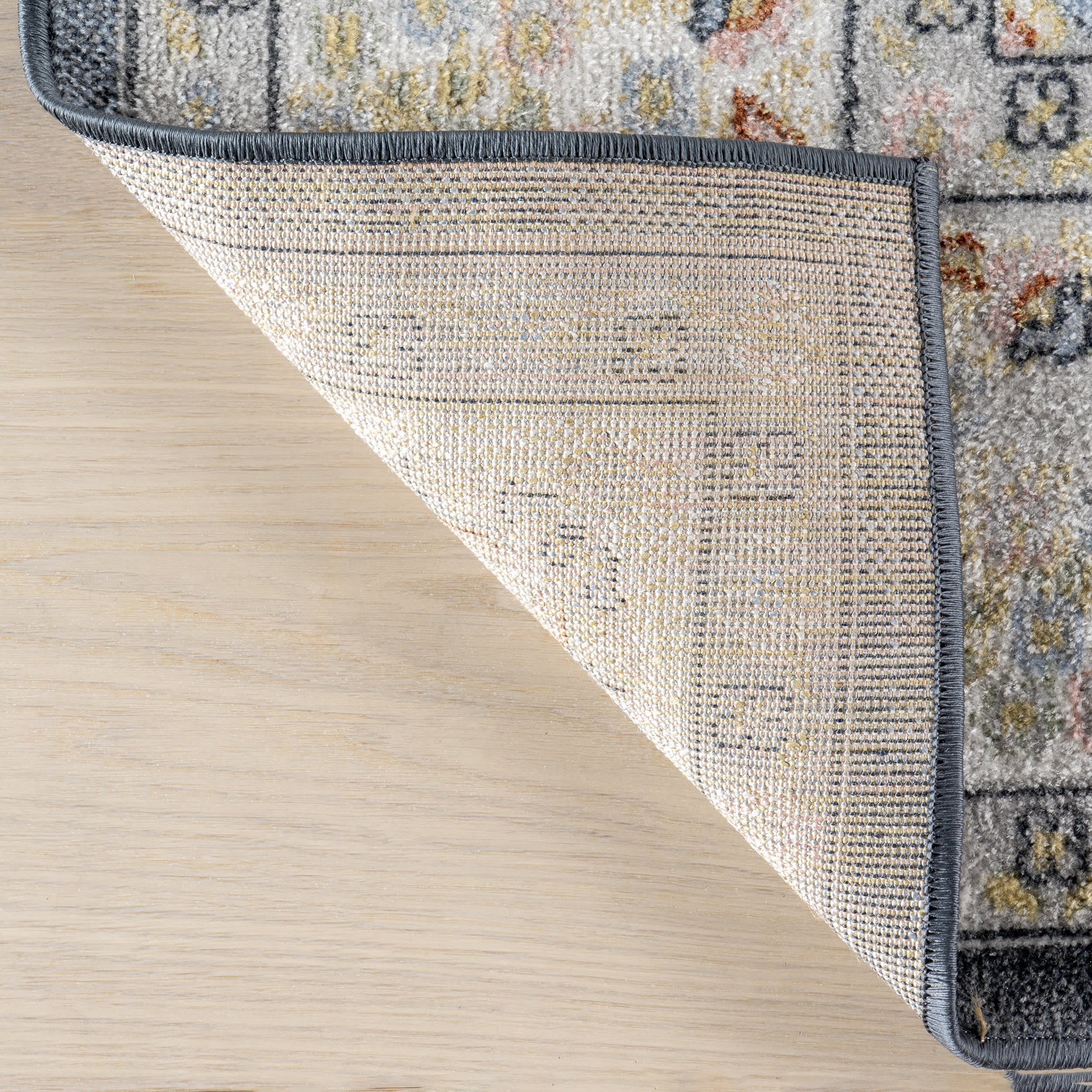 Myla Floral Medallion Washable Rug | Blue - Image 7