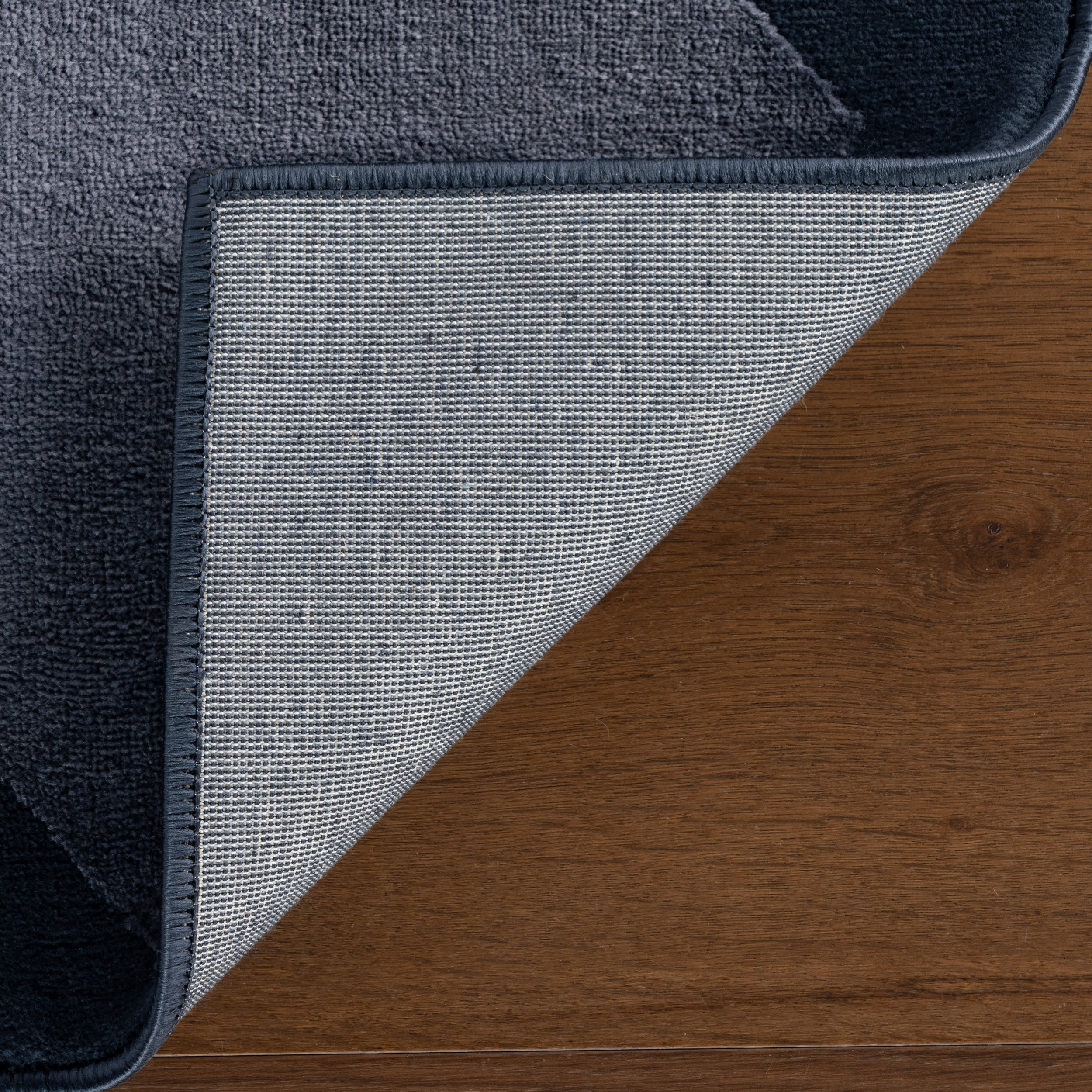 Mynra Diamond Plush Textured Washable Rug | Blue - Image 8