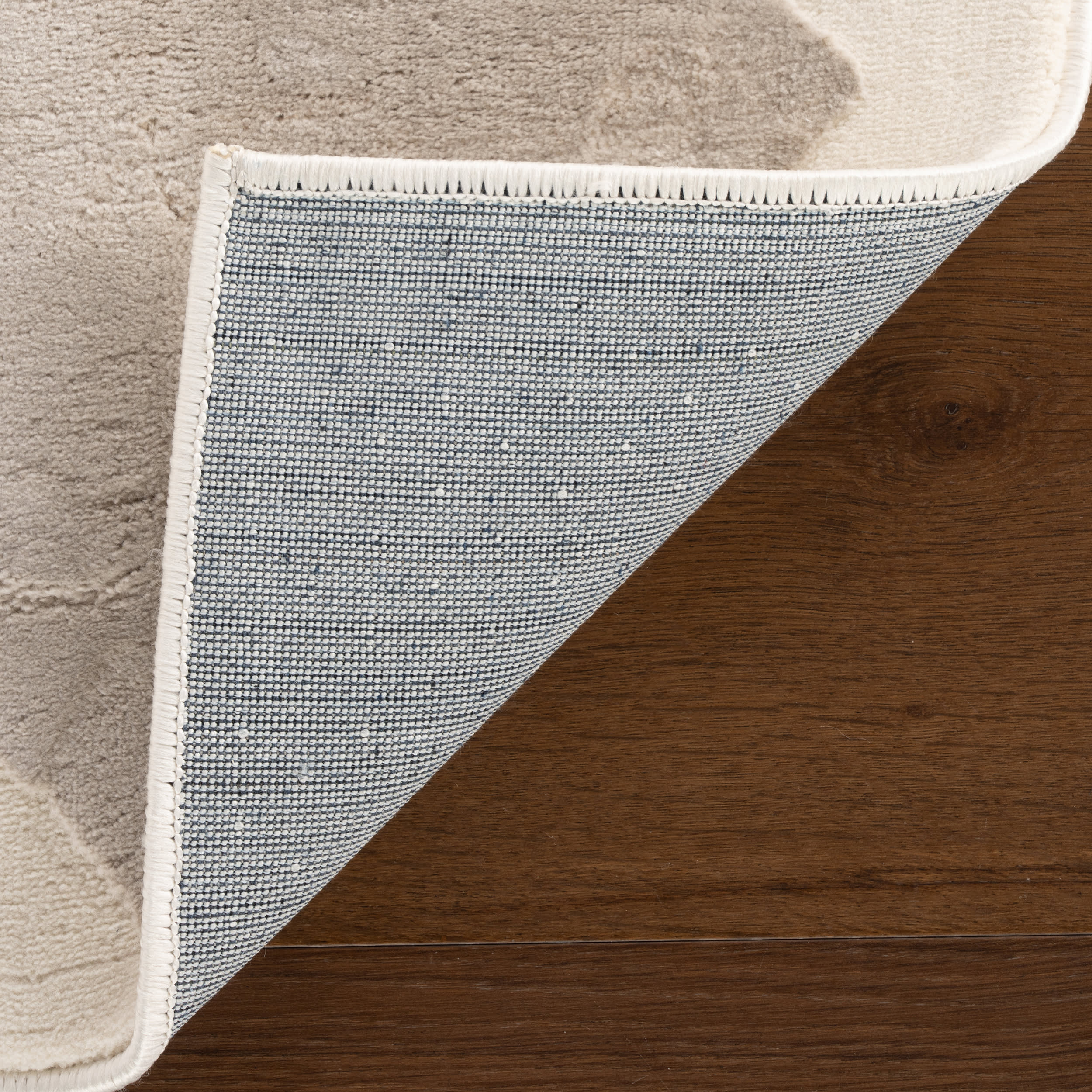 Mynra Diamond Plush Textured Washable Rug | Cream/Grey - Image 8