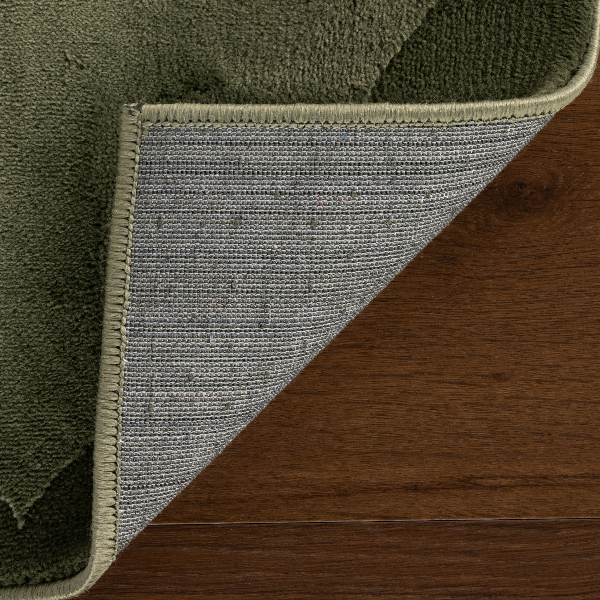 Mynra Diamond Plush Textured Washable Rug | Green - Image 8
