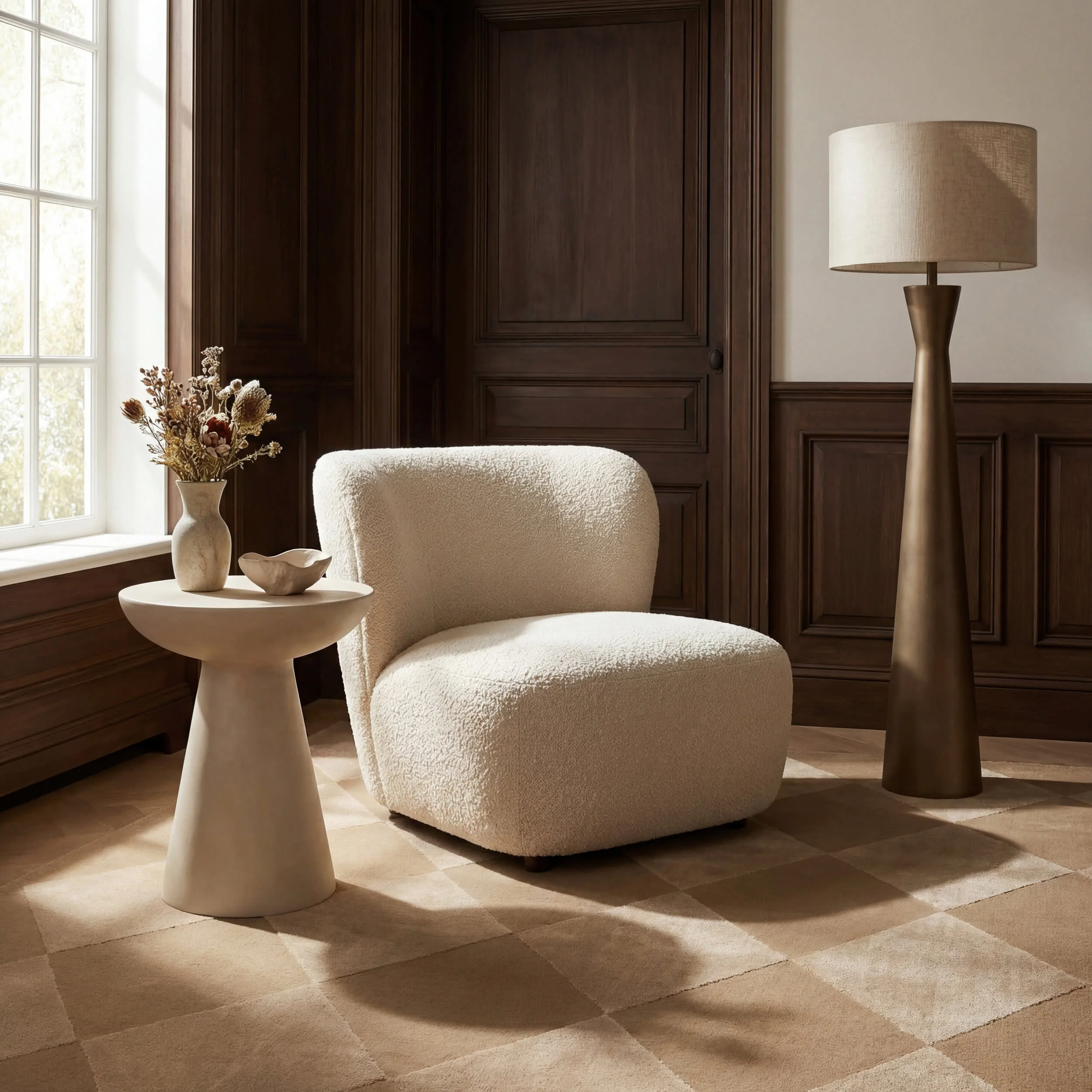 Mynra Diamond Plush Textured Washable Rug | Sand - Image 5