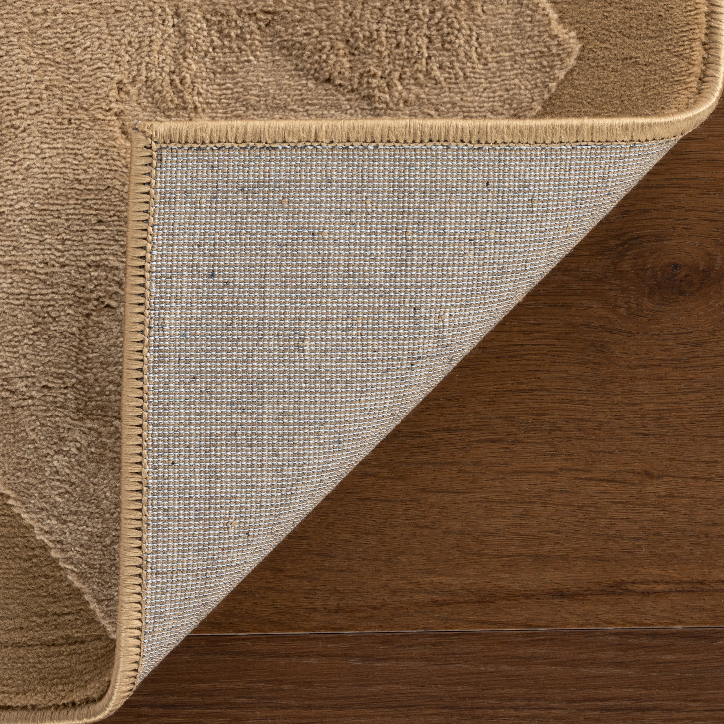 Mynra Diamond Plush Textured Washable Rug | Sand - Image 8