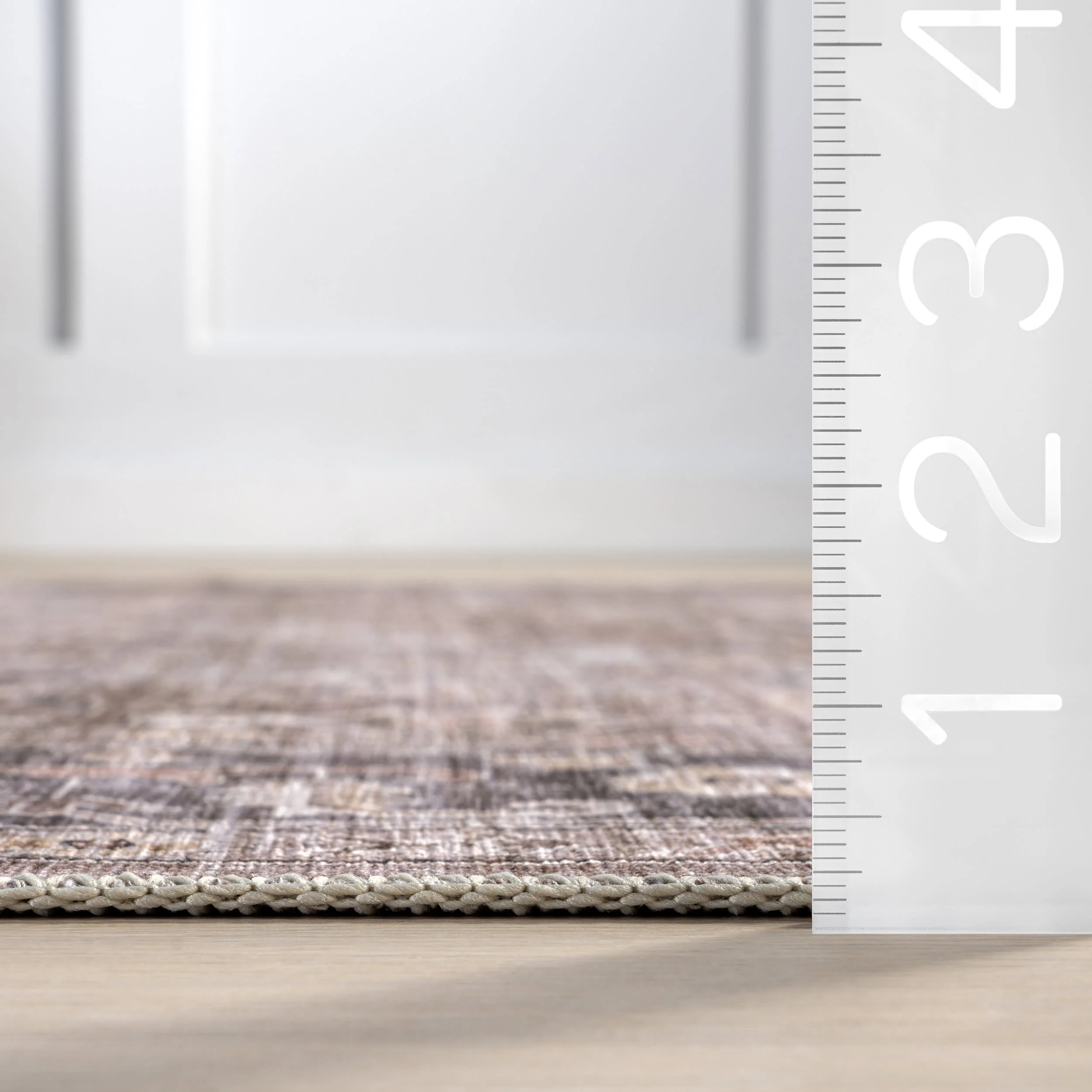 Myrtle Spill Proof Washable Vintage Rug | Brown - Image 6