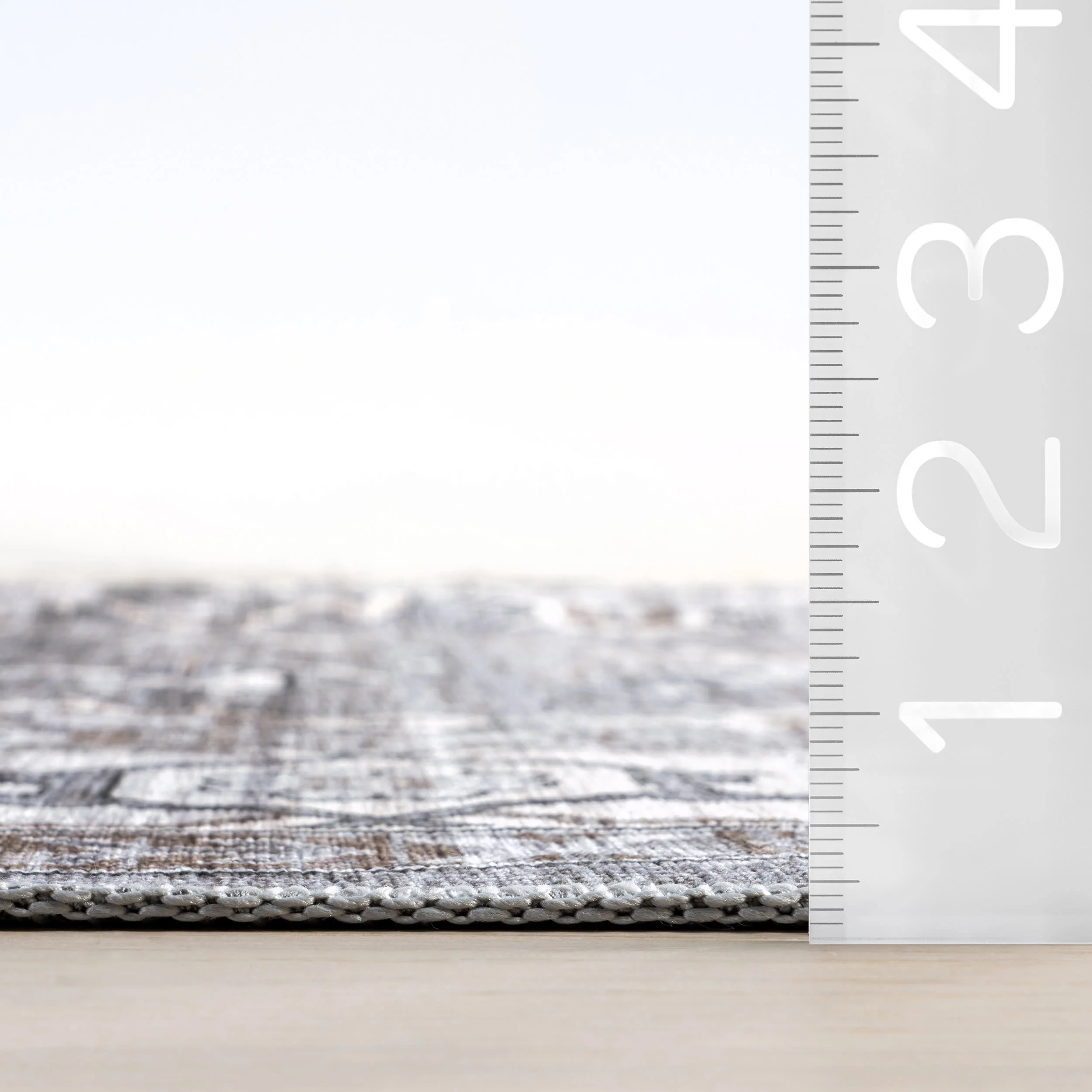 Myrtle Spill Proof Washable Vintage Rug | Grey - Image 6