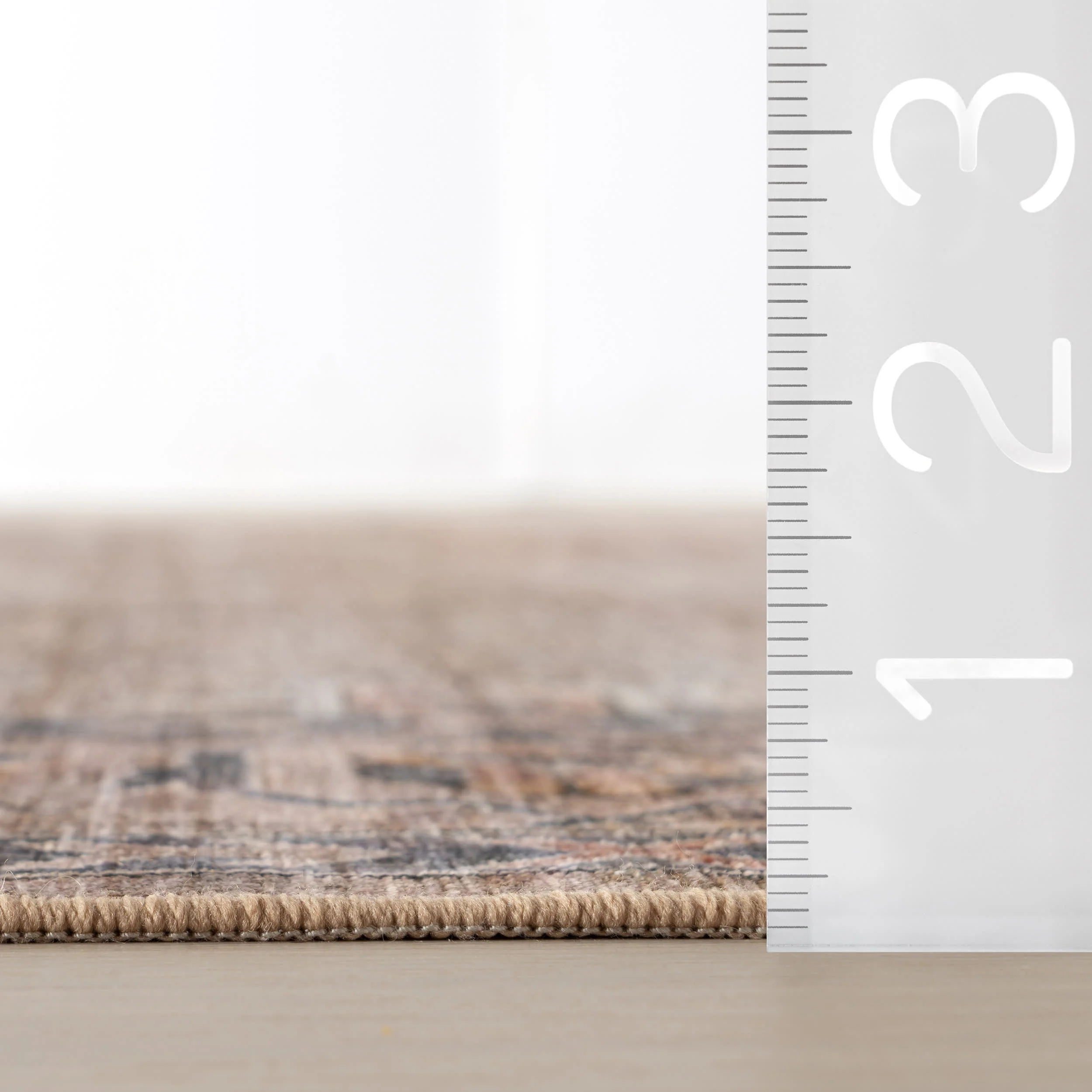 Myrtle Spill Proof Washable Vintage Rug | Taupe - Image 6