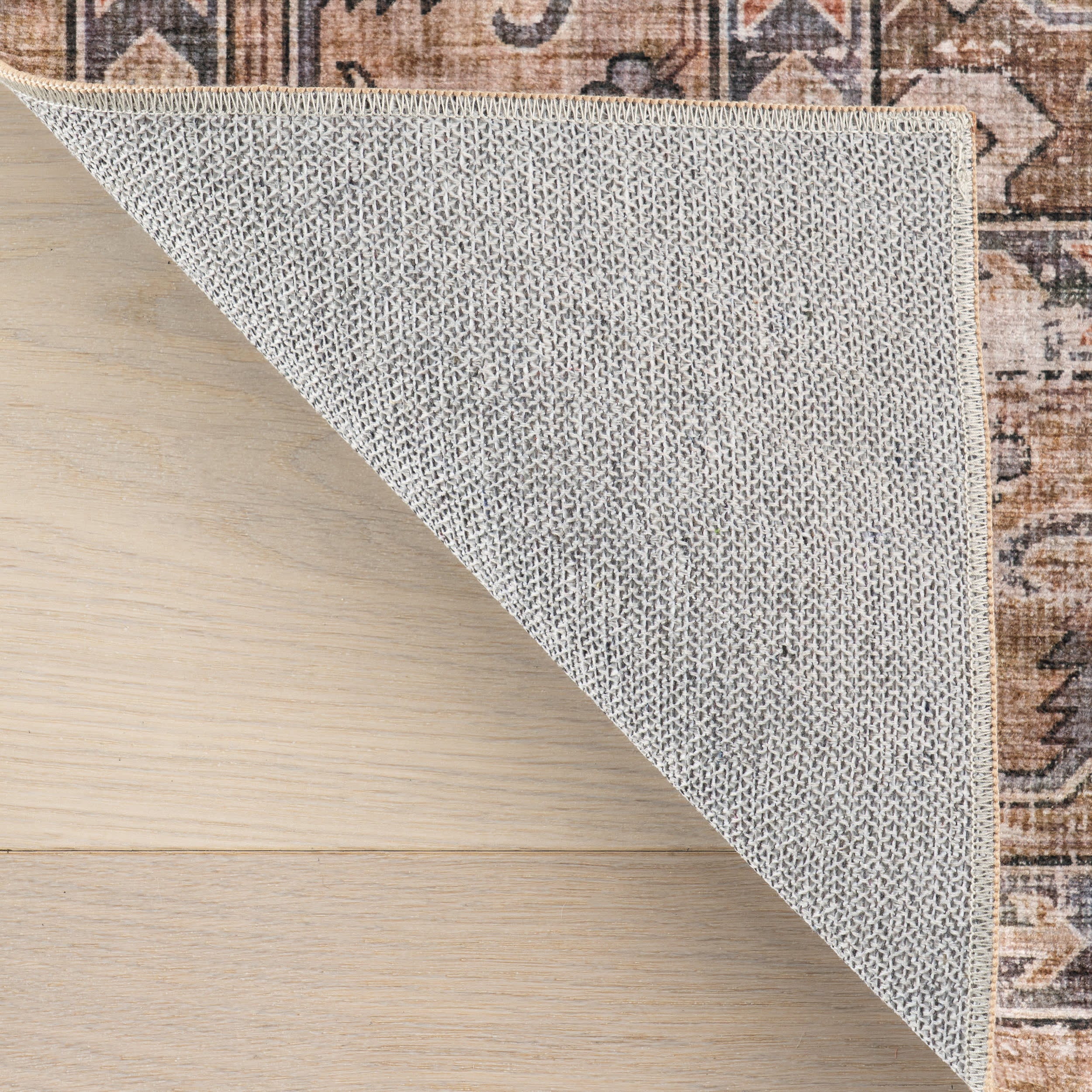 Myrtle Spill Proof Washable Vintage Rug | Taupe - Image 7