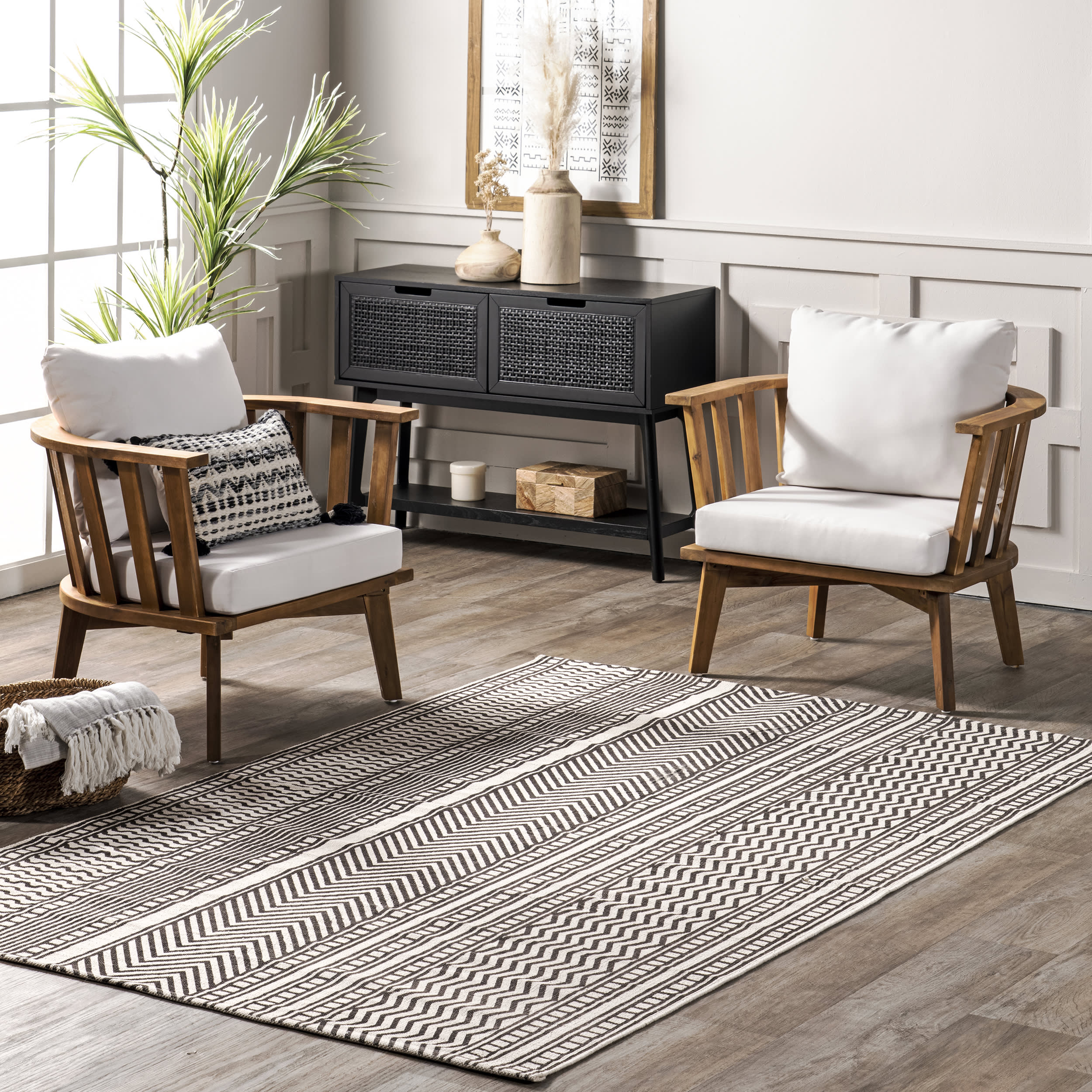 Myrtle Striped Rug | Brown - Image 2