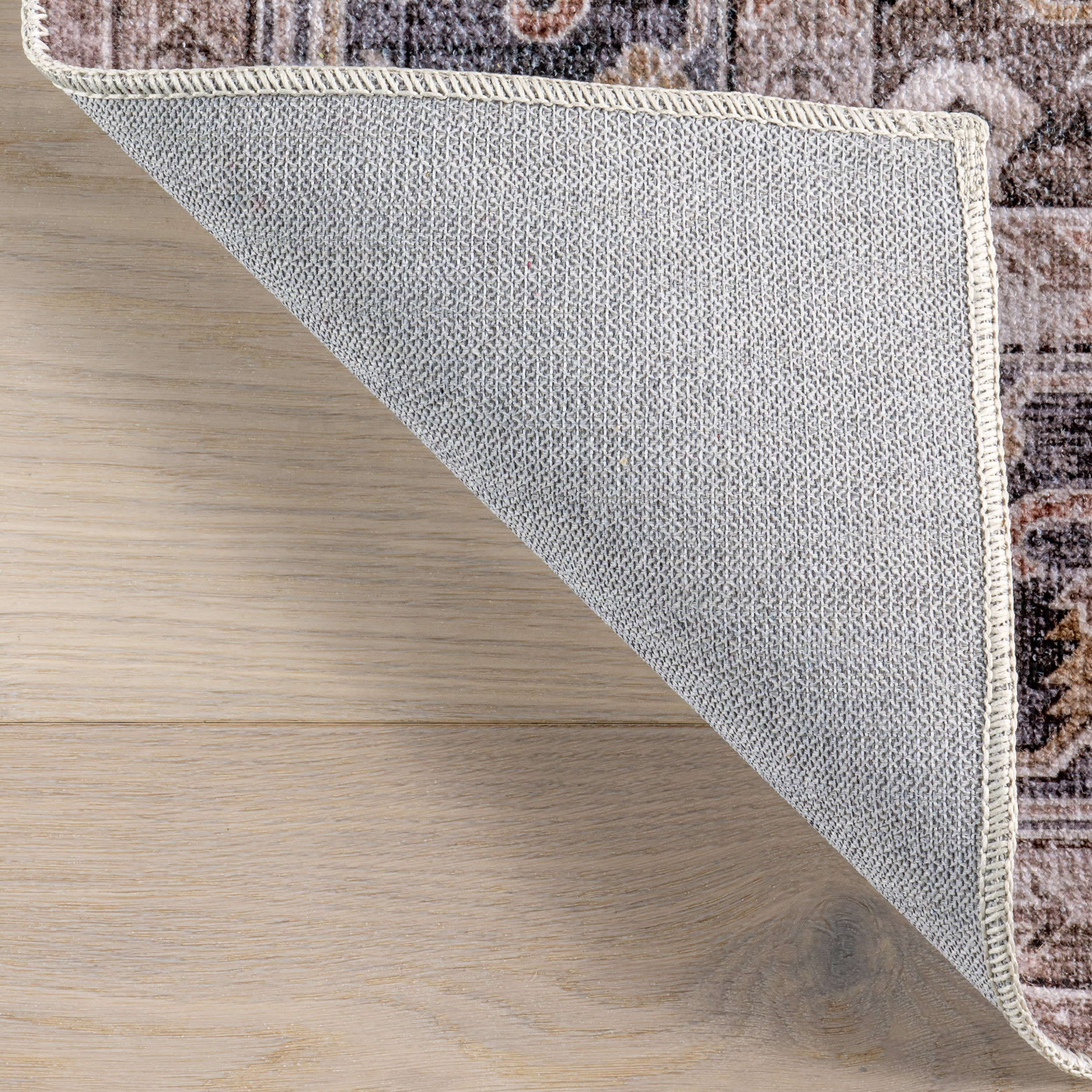 Myrtle Washable Vintage Rug | Brown - Image 7