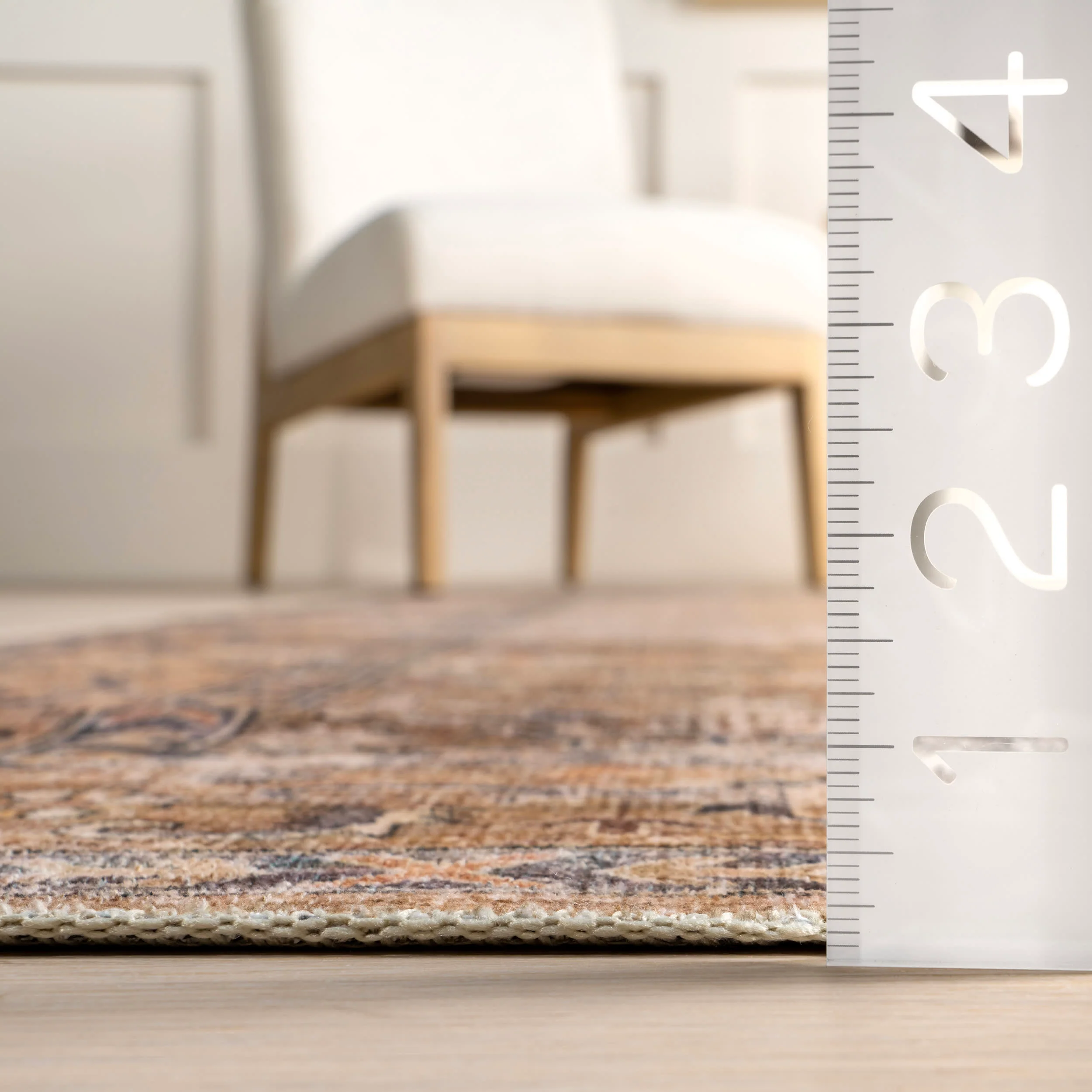 Myrtle Washable Vintage Rug | Taupe - Image 5