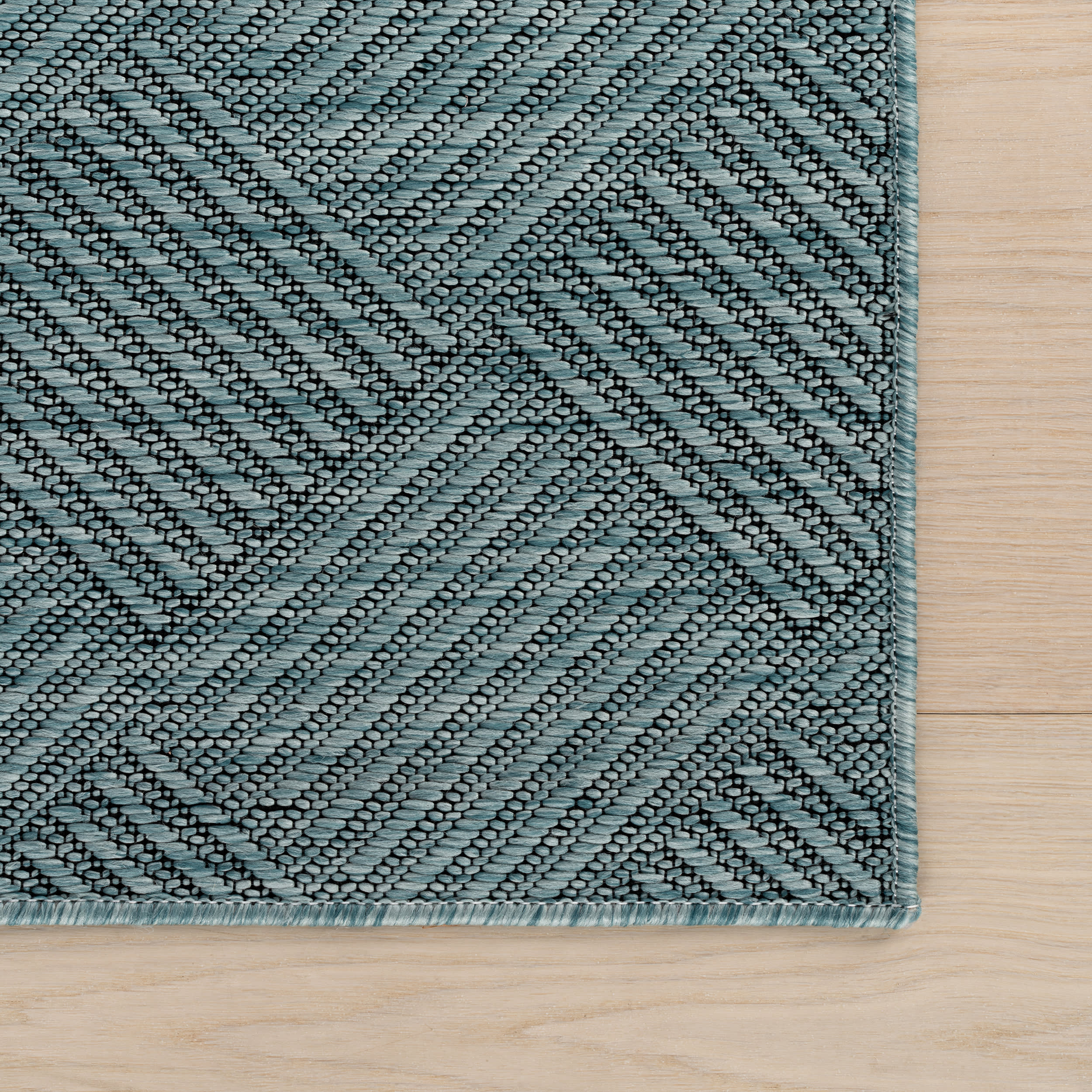 Nahla Modern Diamond Indoor/Outdoor Rug | Aqua - Image 4