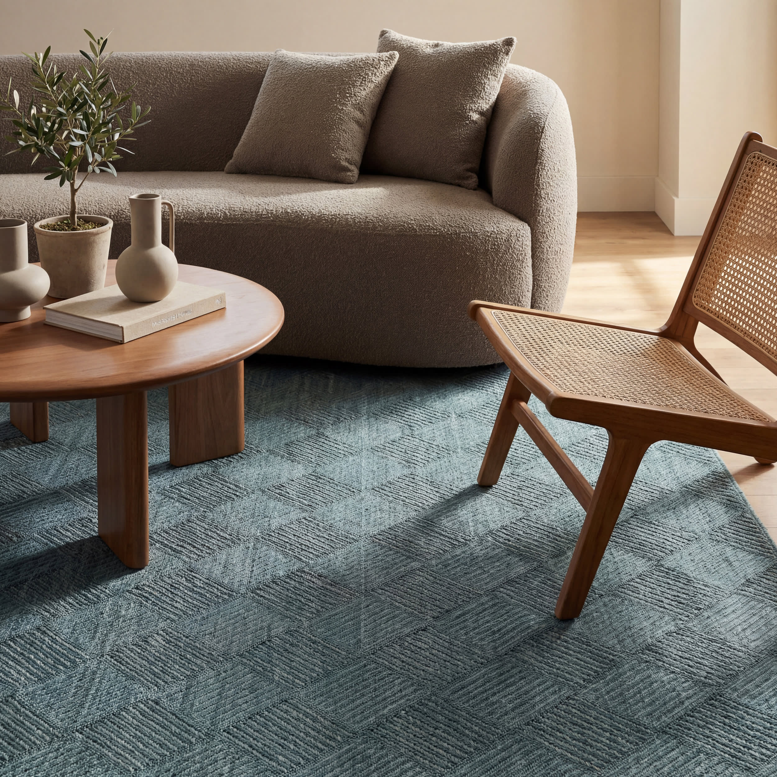 Nahla Modern Diamond Indoor/Outdoor Rug | Aqua - Image 5
