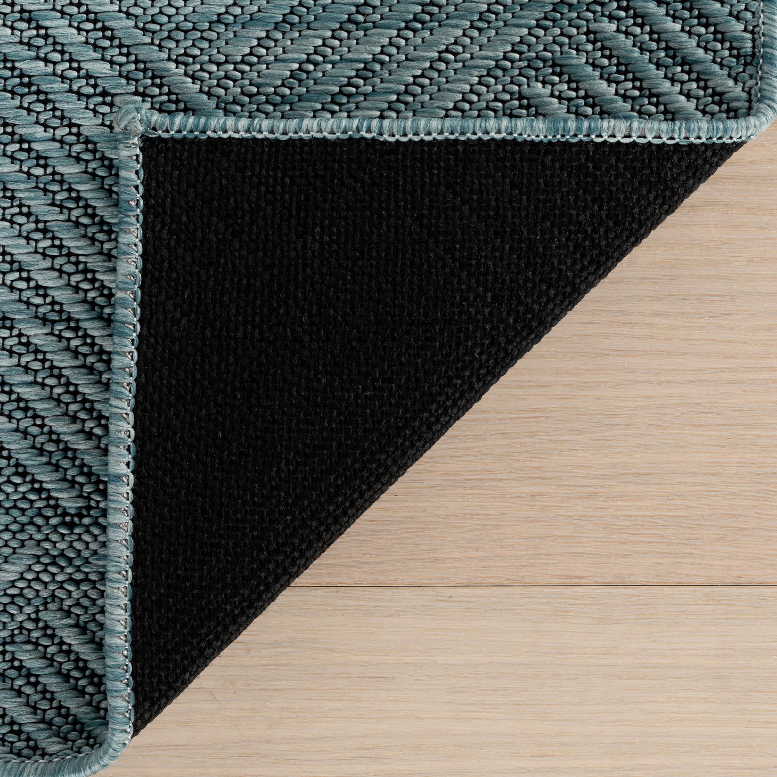 Nahla Modern Diamond Indoor/Outdoor Rug | Aqua - Image 8
