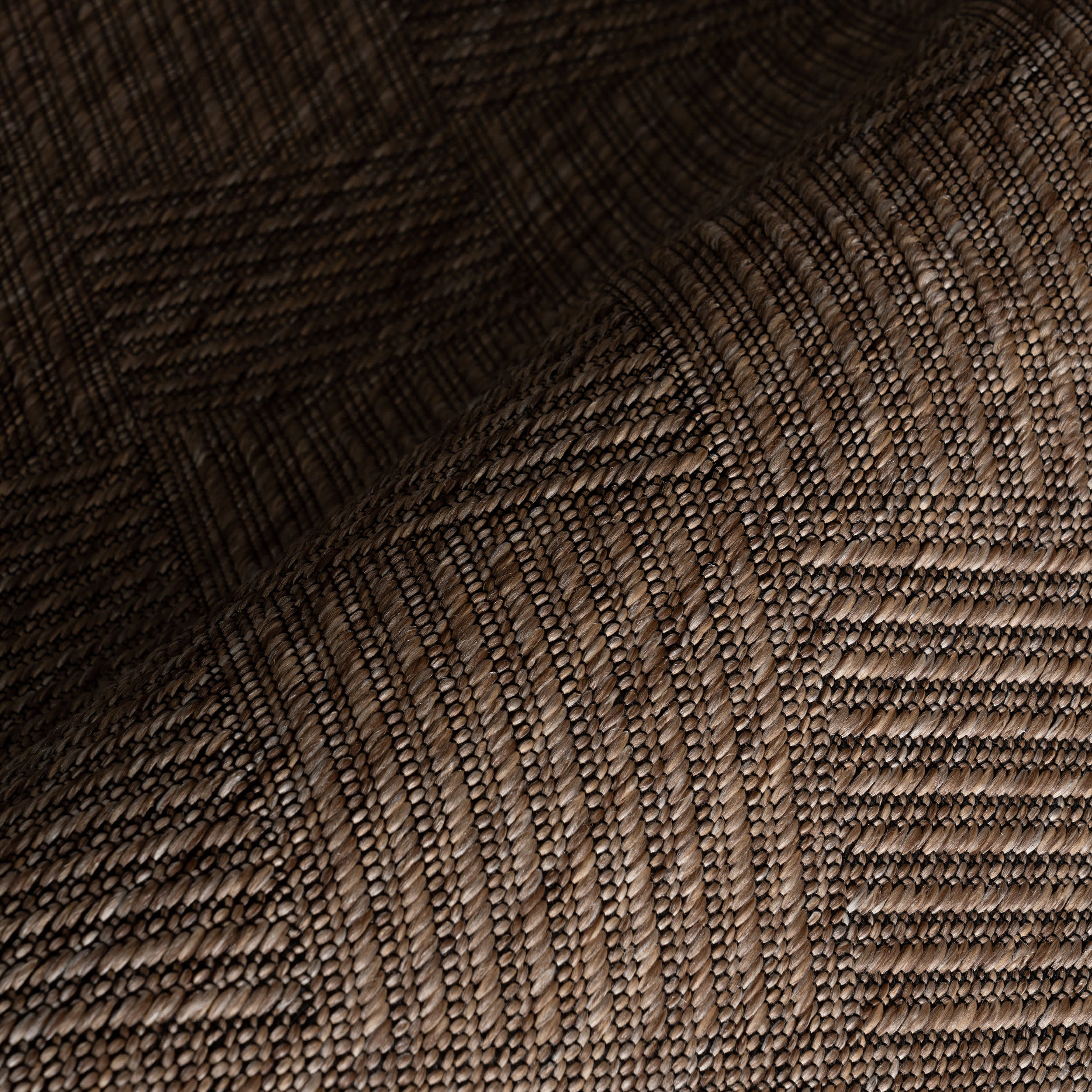 Nahla Modern Diamond Indoor/Outdoor Rug | Brown - Image 3