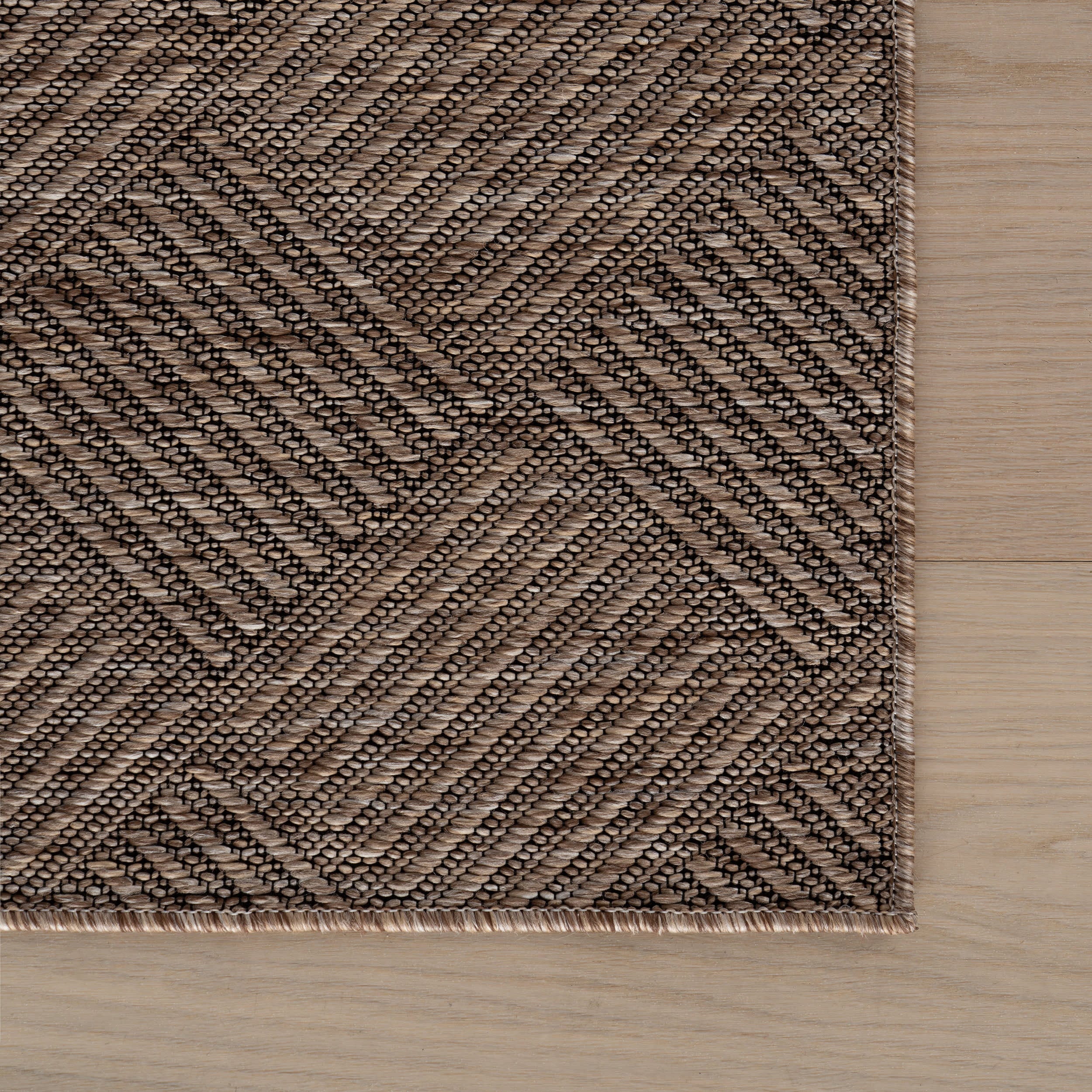 Nahla Modern Diamond Indoor/Outdoor Rug | Brown - Image 4
