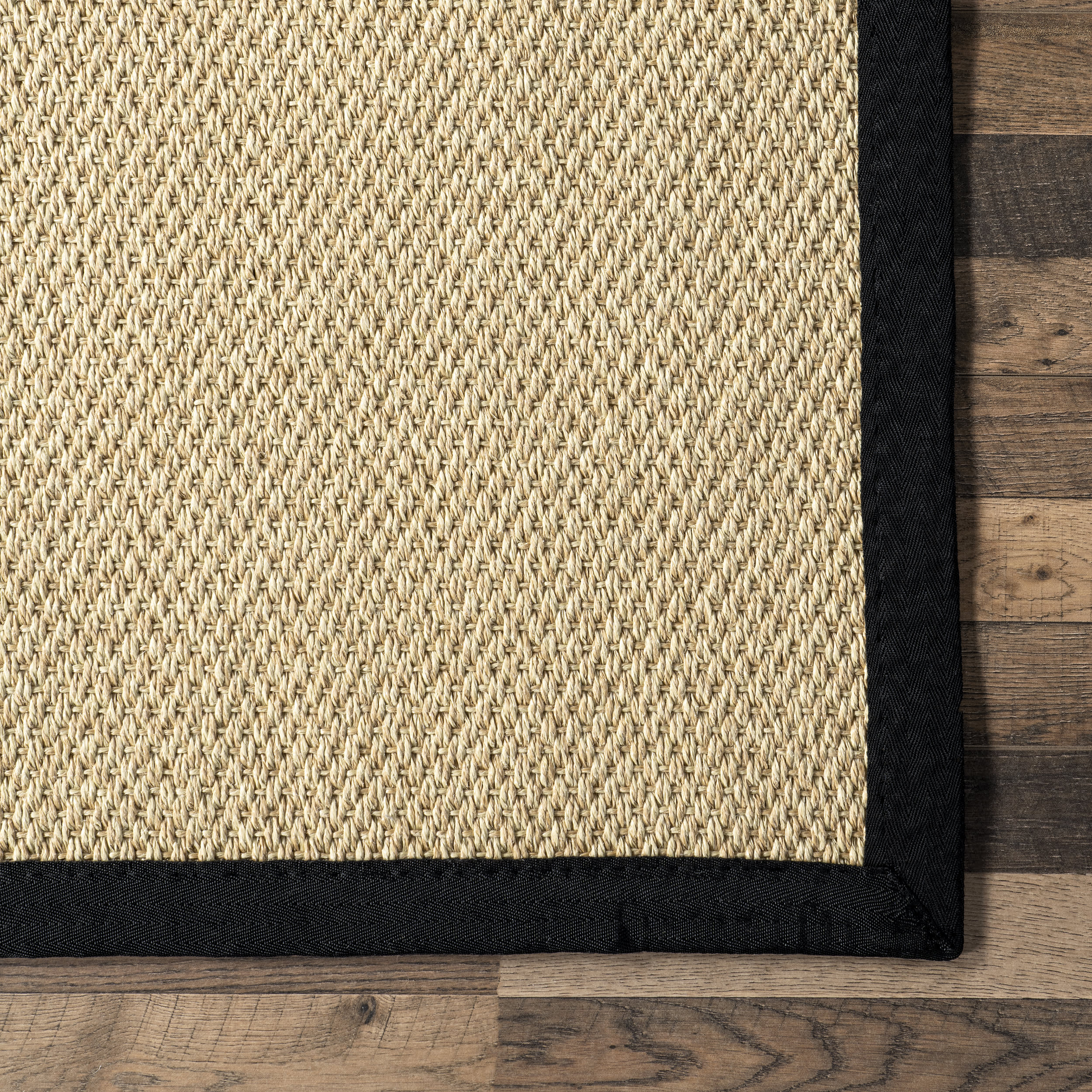 Naida Faux Seagrass Indoor/Outdoor Rug | Black - Image 3
