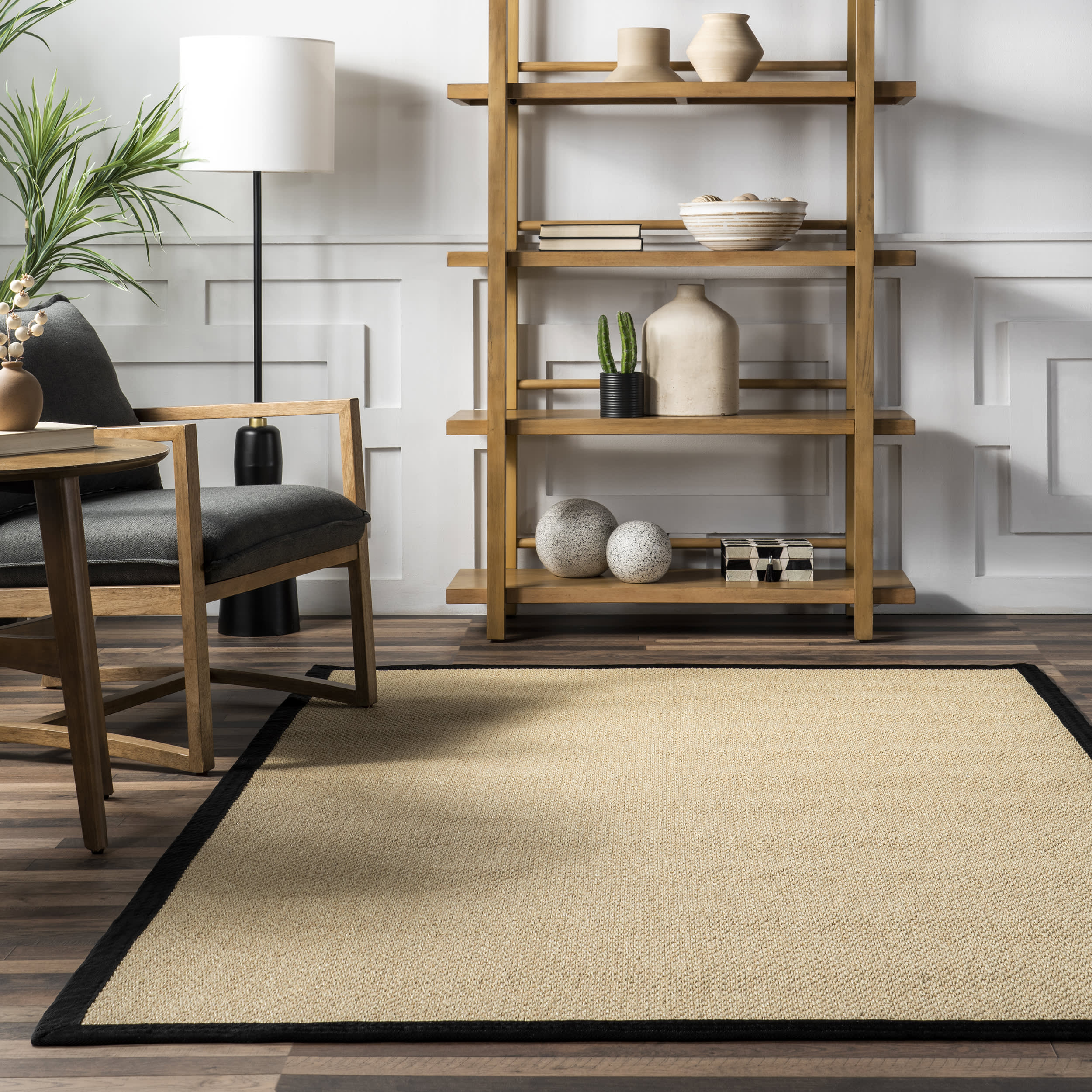 Naida Faux Seagrass Indoor/Outdoor Rug | Black - Image 4
