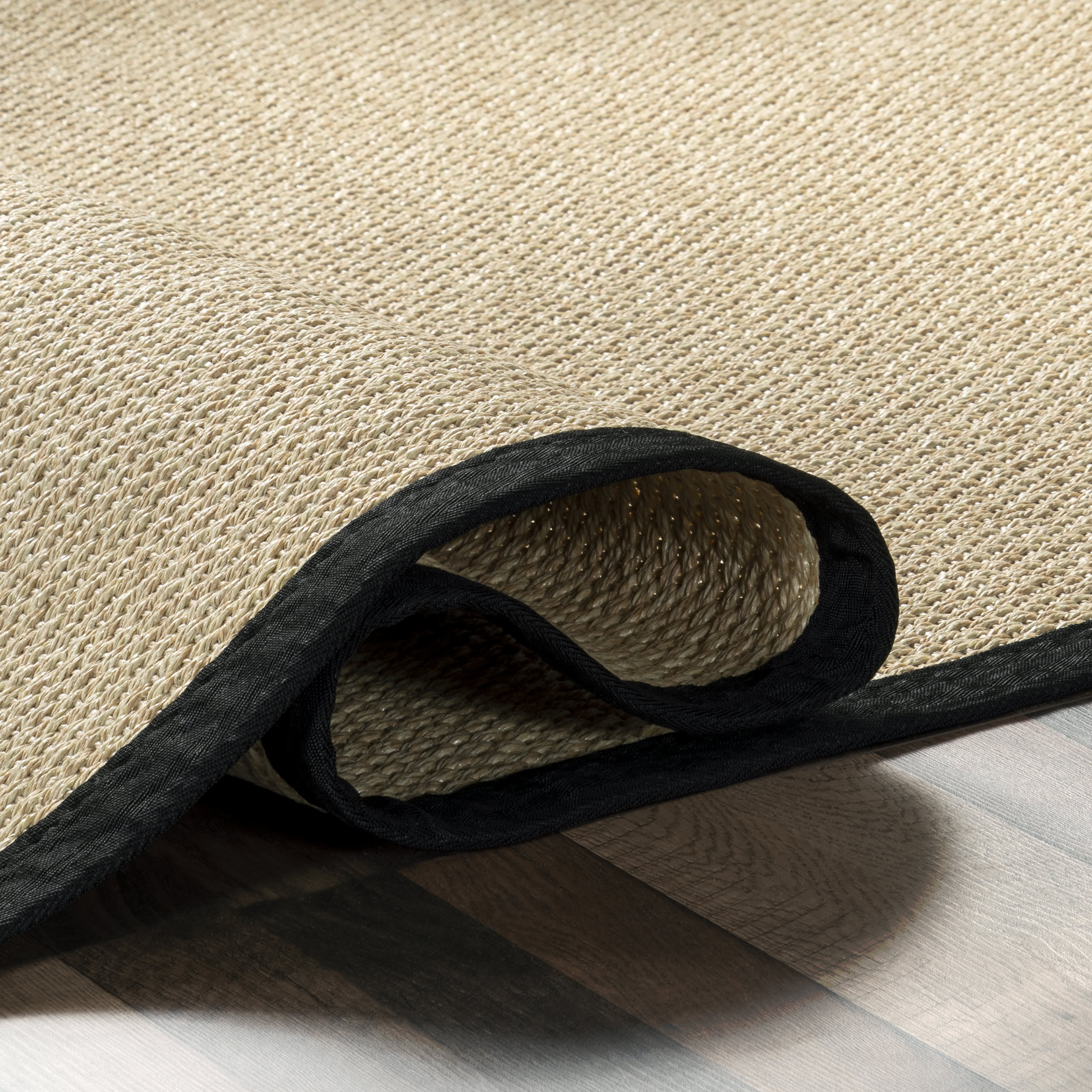 Naida Faux Seagrass Indoor/Outdoor Rug | Black - Image 8