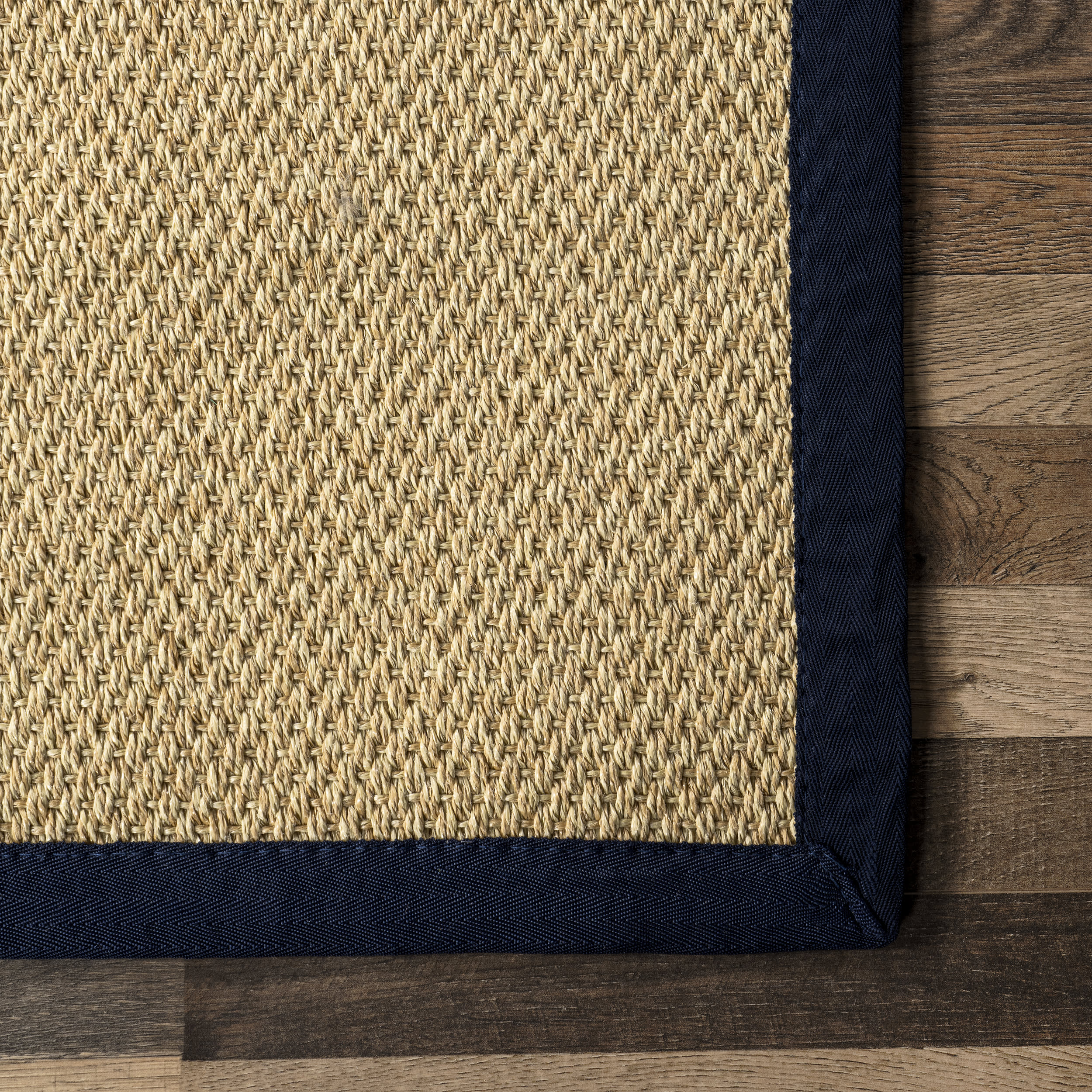 Naida Faux Seagrass Indoor/Outdoor Rug | Navy - Image 3