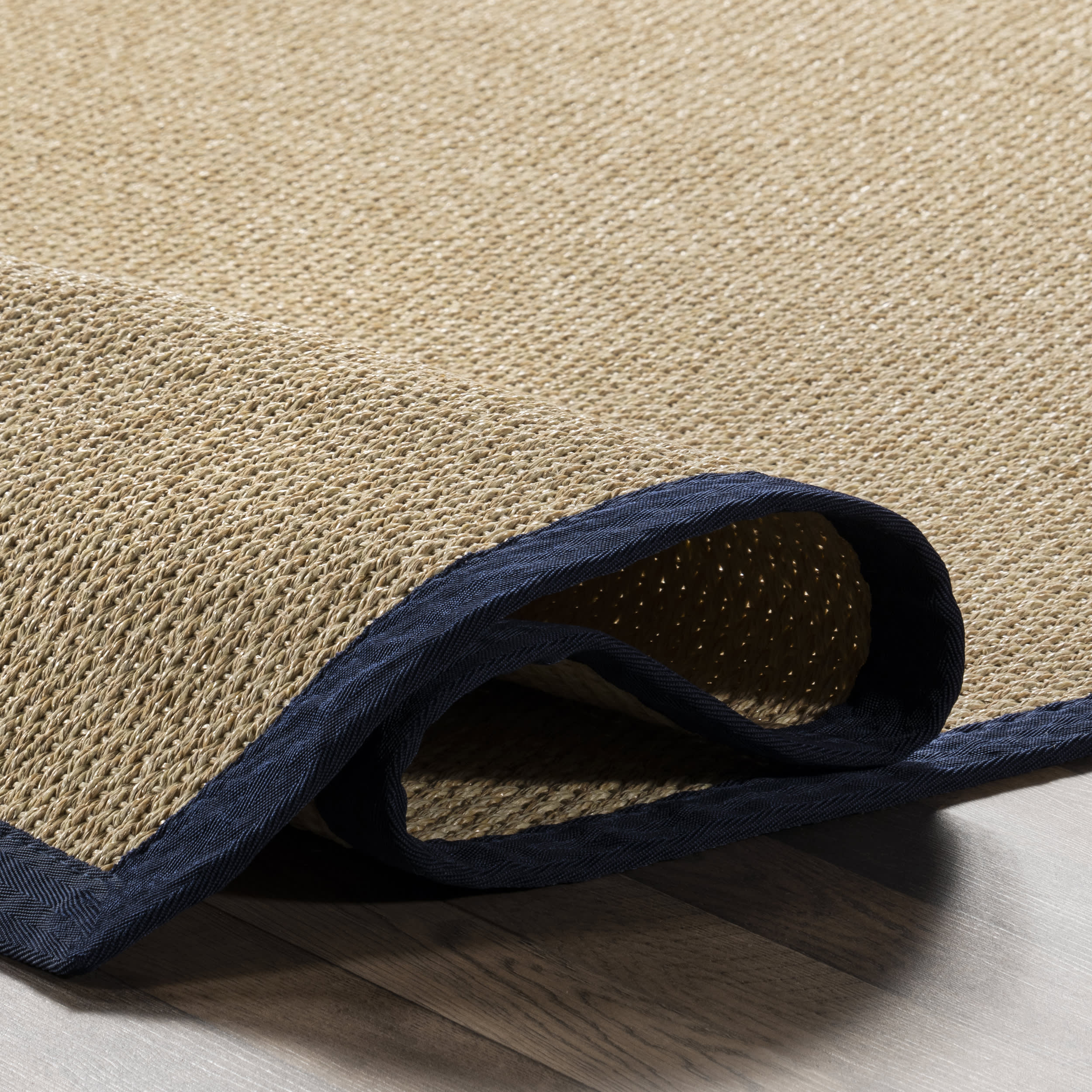 Naida Faux Seagrass Indoor/Outdoor Rug | Navy - Image 8