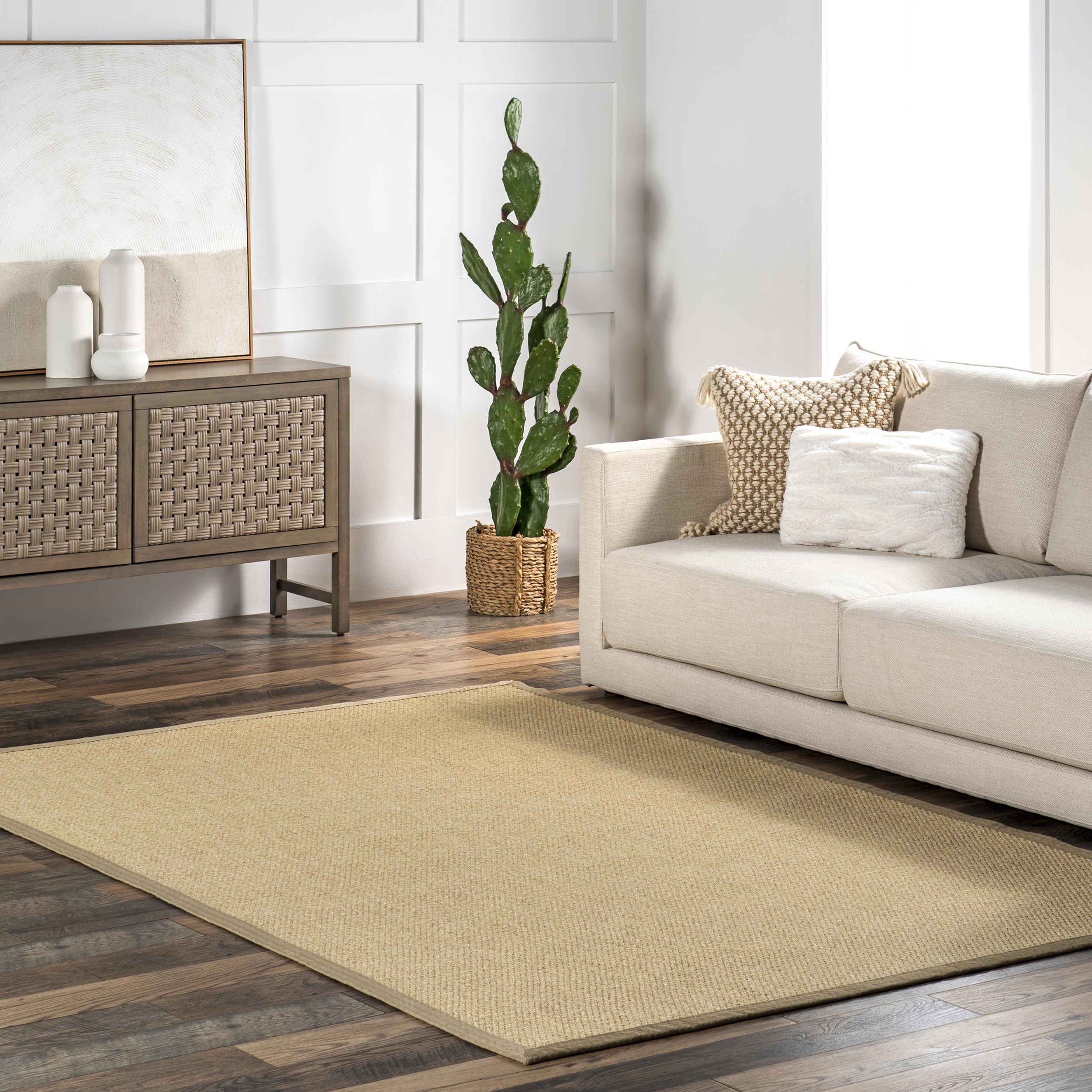 Naida Faux Seagrass Indoor/Outdoor Rug | Tan - Image 2