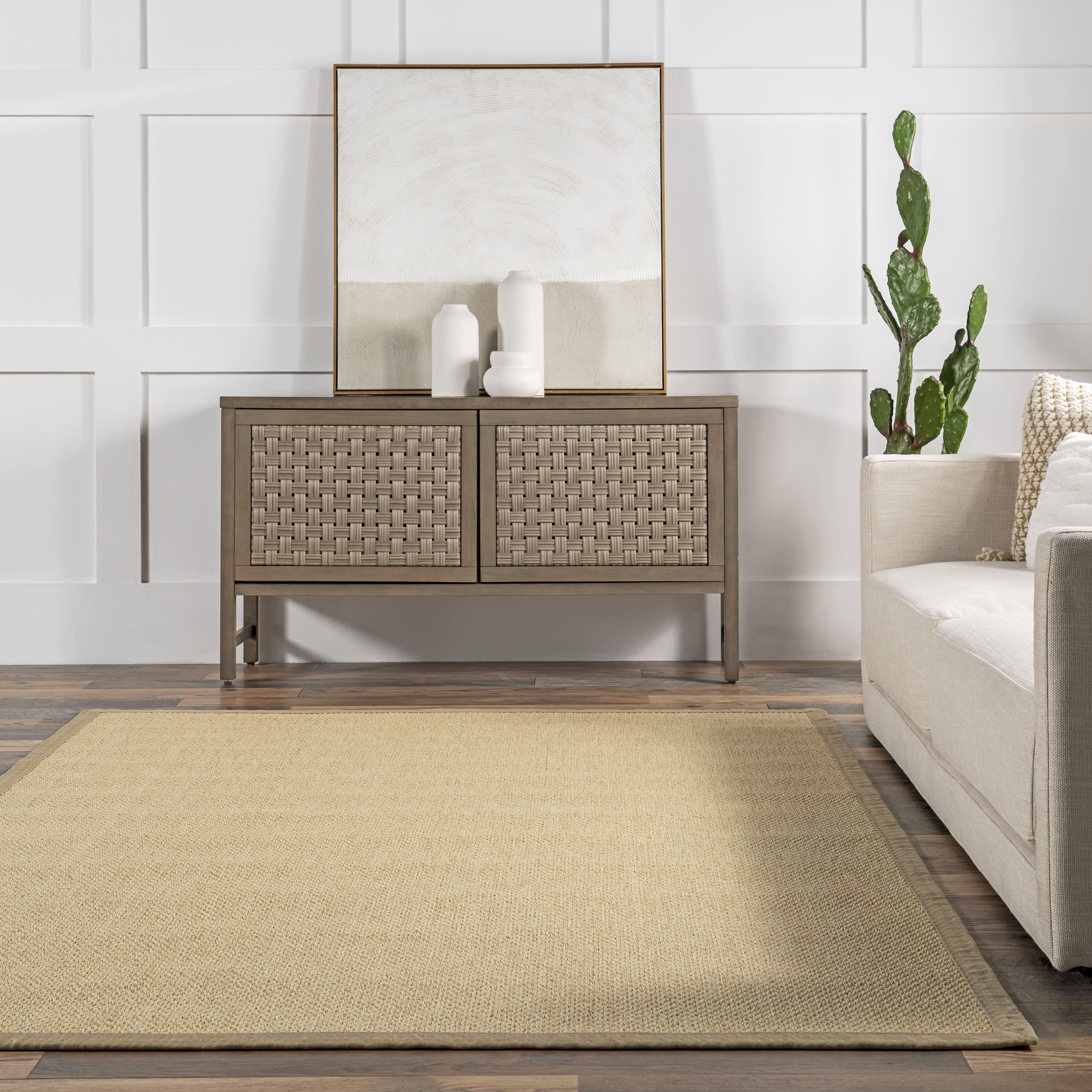 Naida Faux Seagrass Indoor/Outdoor Rug | Tan - Image 4