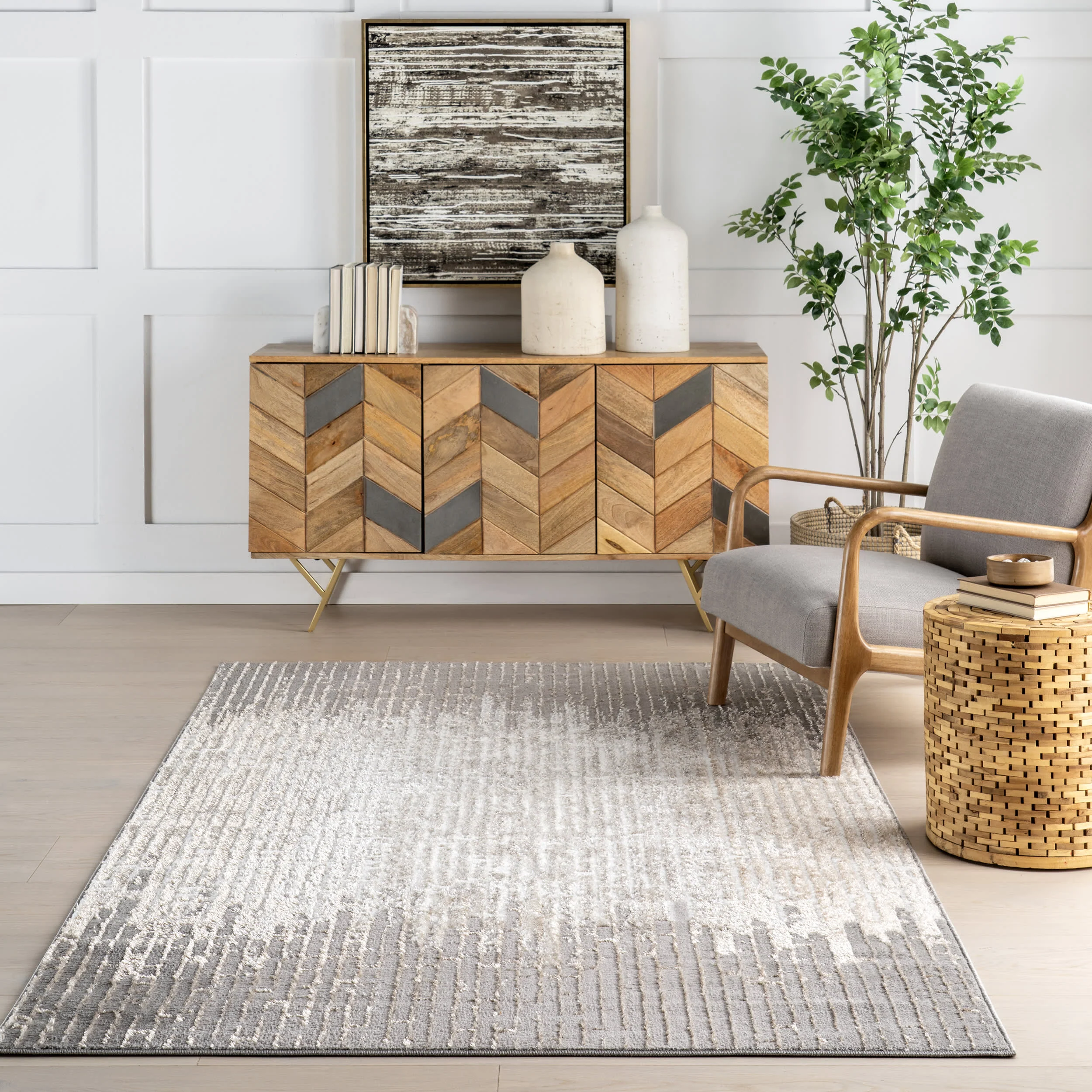 Naira Abstract Rug | Grey - Image 5