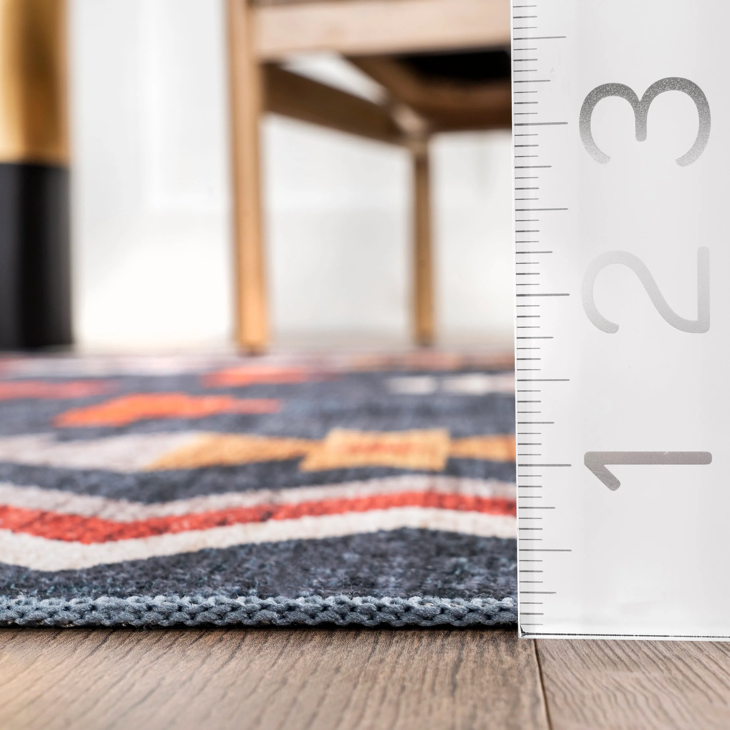 Nancy Southwestern Diamond Washable Rug | Navy - Image 5