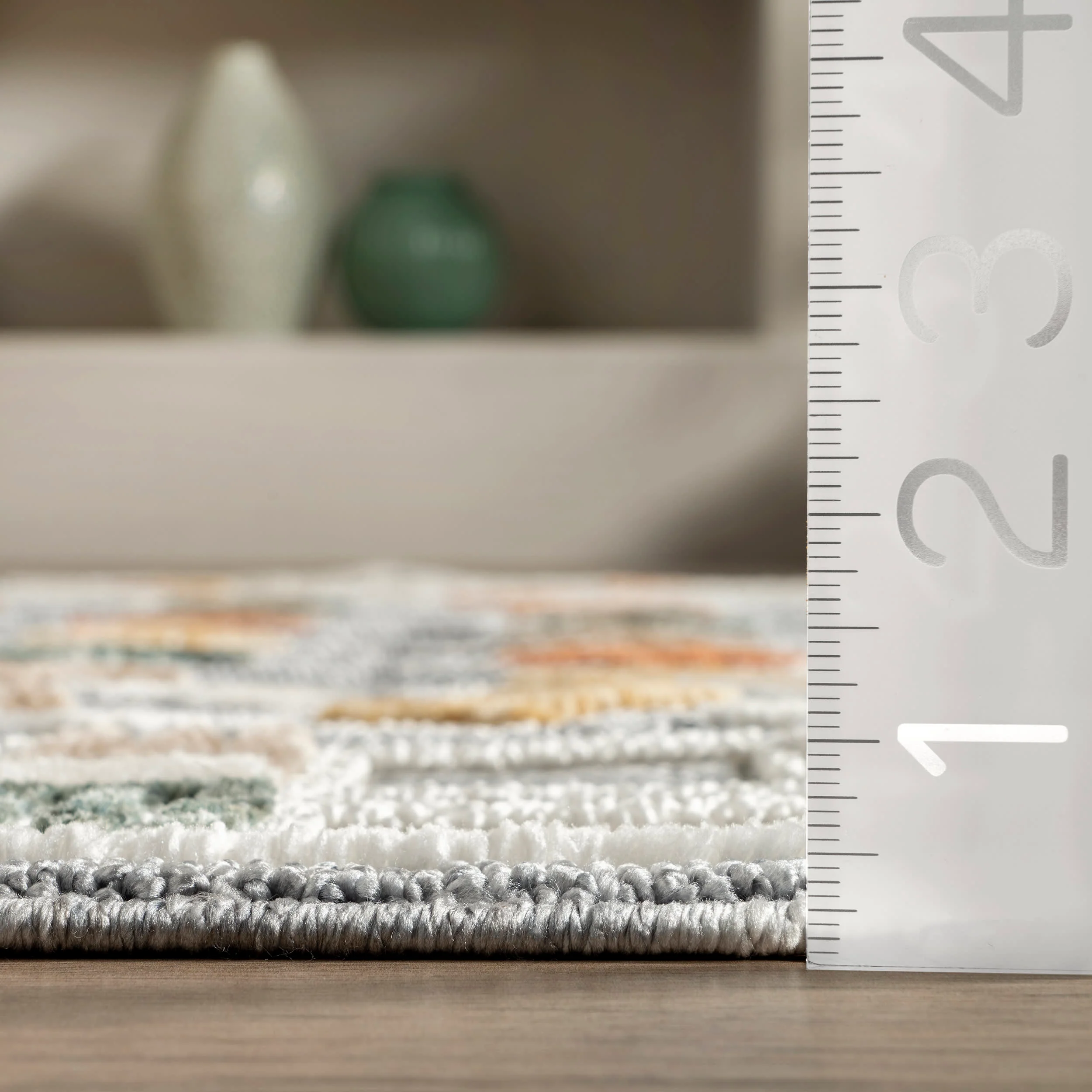 Nanette Iridescent Mini Diamonds Rug | Light Grey - Image 5