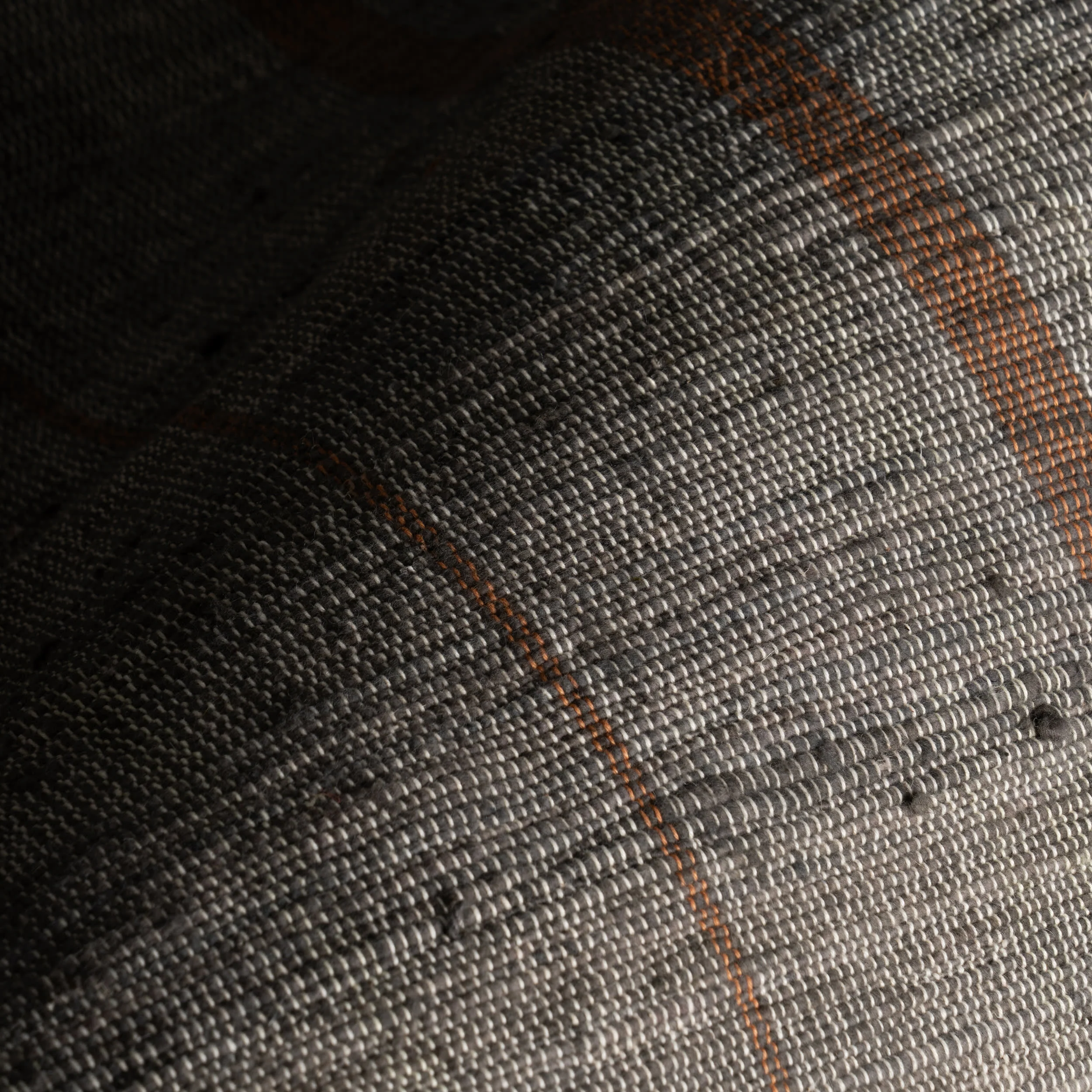 Nare Striped Handmade Cotton Rug | Grey - Image 4