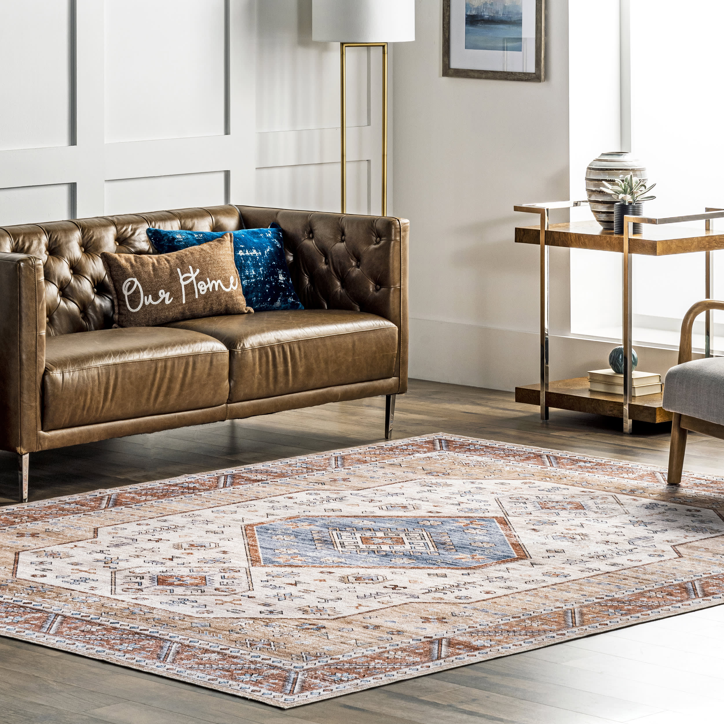 Natasha Medallion Washable Rug | Multicolor - Image 2