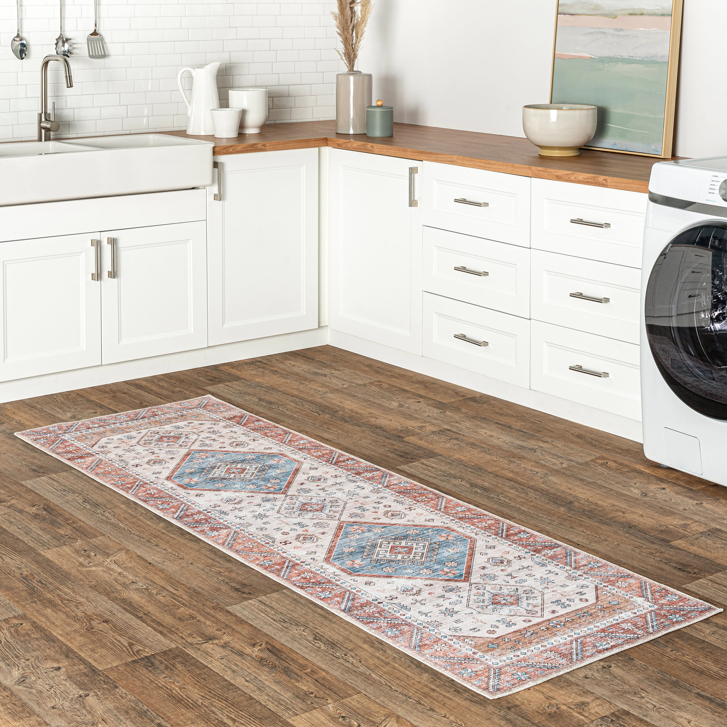 Natasha Medallion Washable Rug | Multicolor - Image 2