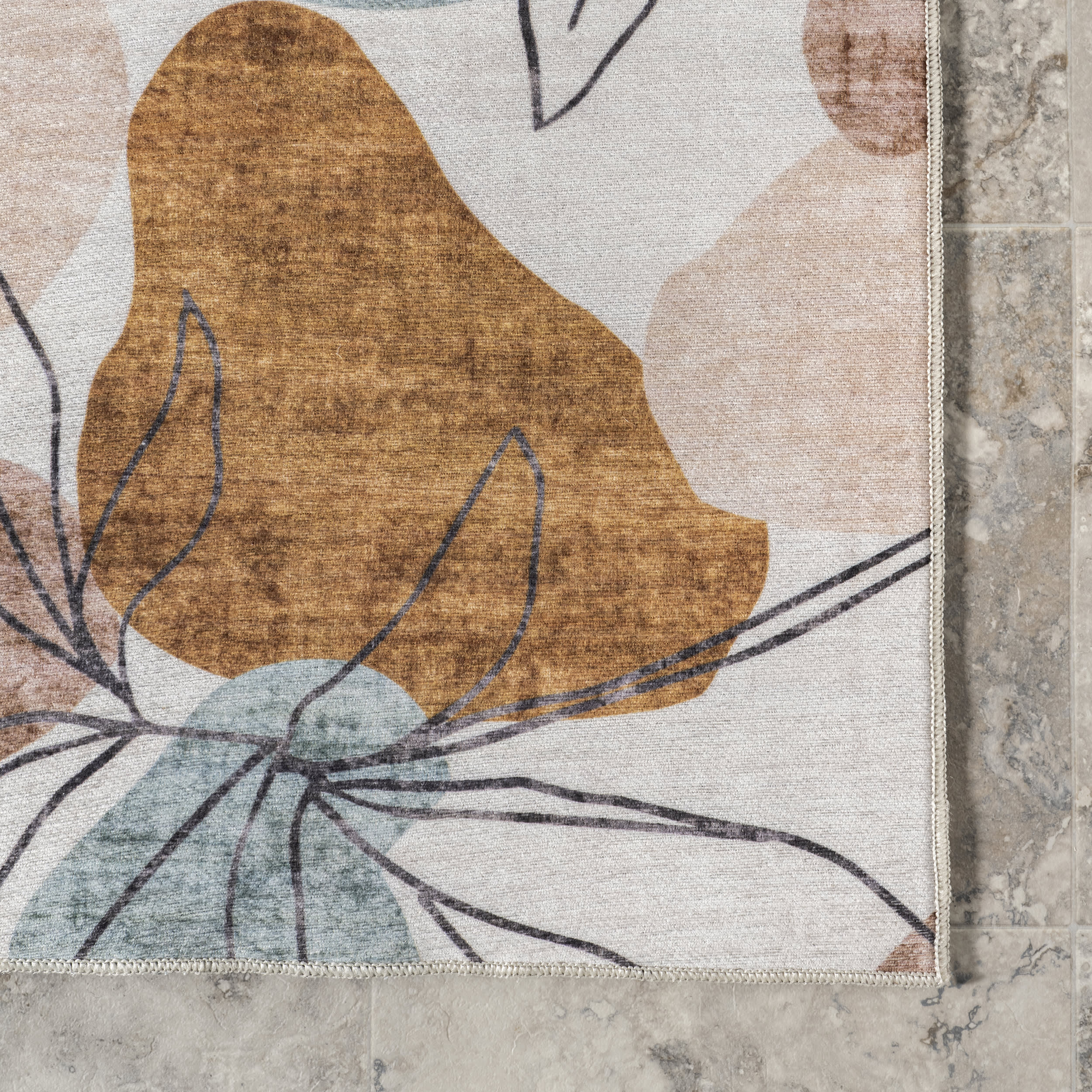 Nathalie Fine Line Washable indoor/Outdoor Rug | Multicolor - Image 3
