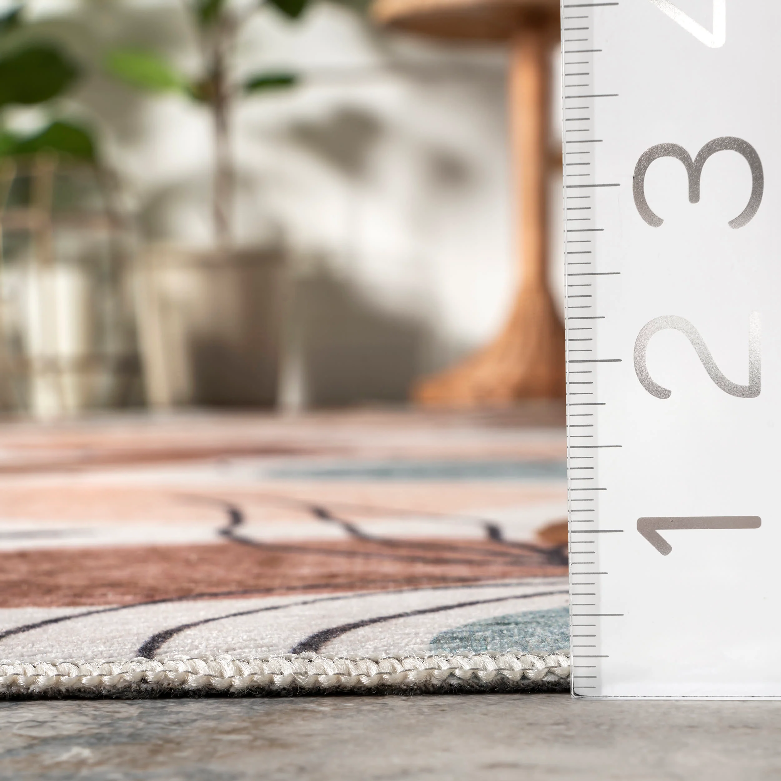 Nathalie Fine Line Washable indoor/Outdoor Rug | Multicolor - Image 5
