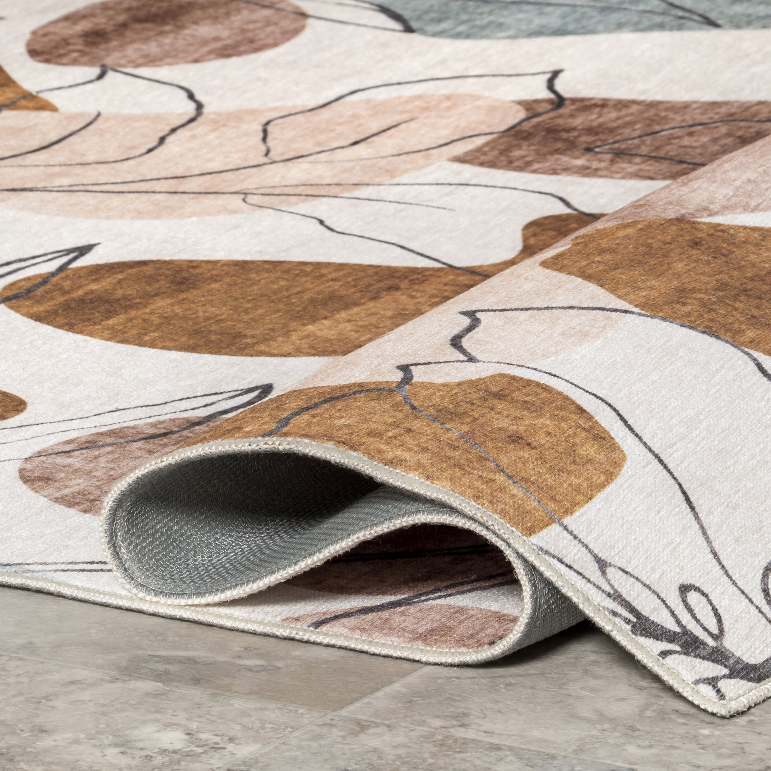 Nathalie Fine Line Washable indoor/Outdoor Rug | Multicolor - Image 9