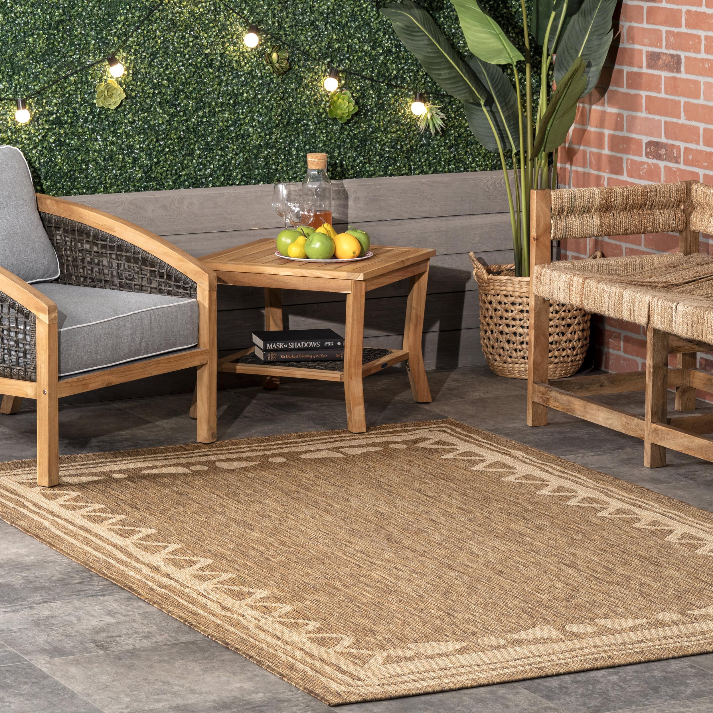 Native Border Indoor/Outdoor Rug | Beige - Image 2