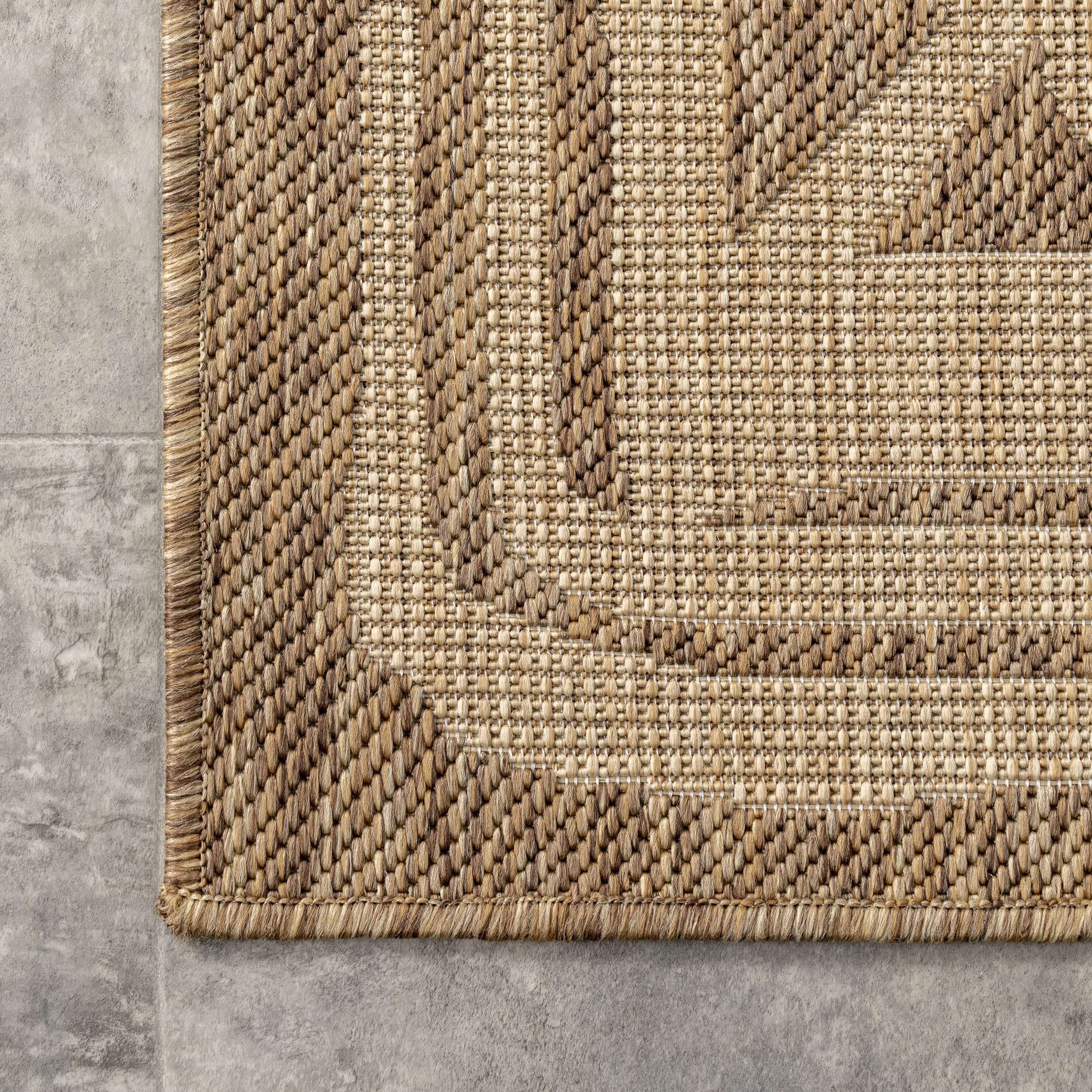 Native Border Indoor/Outdoor Rug | Beige - Image 3