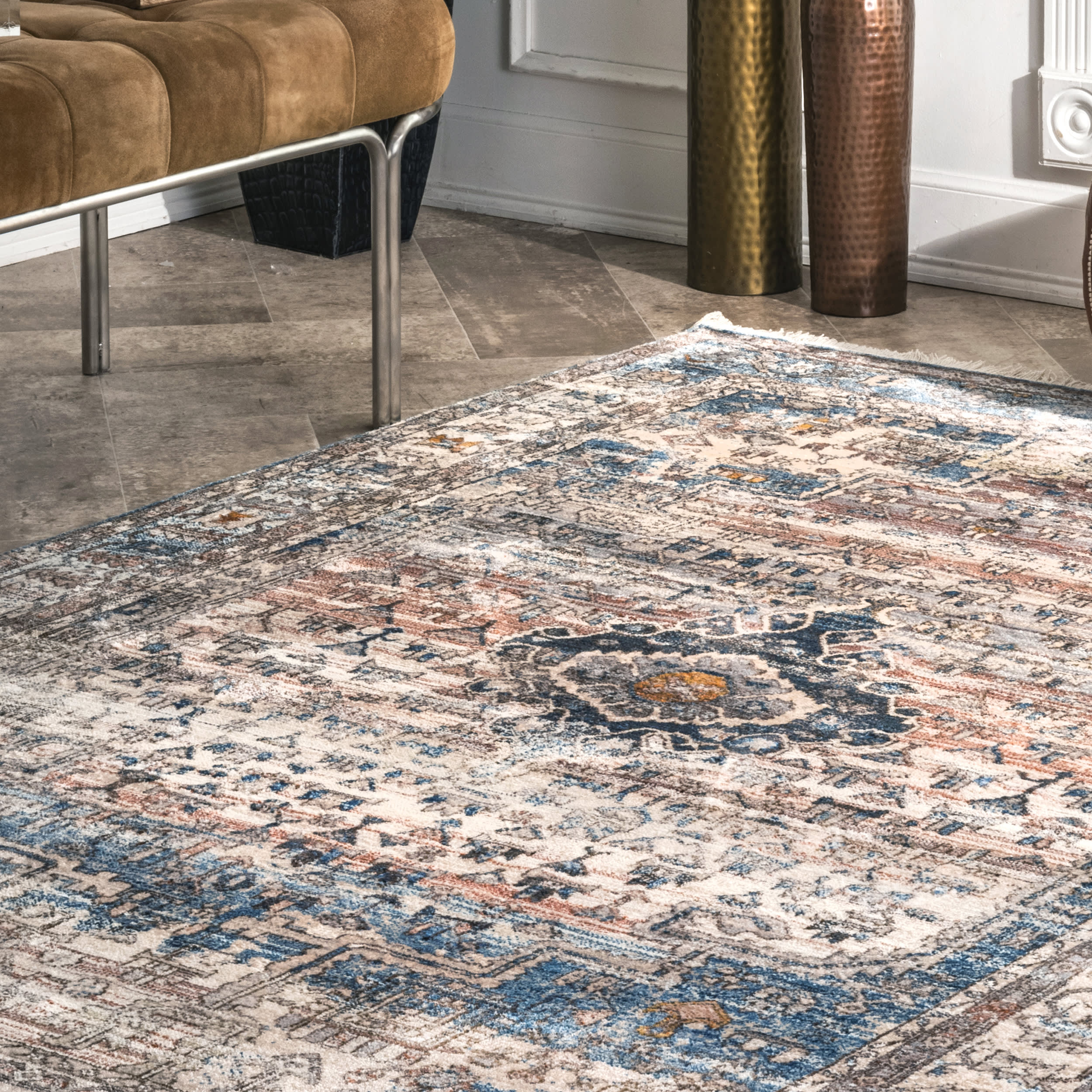 Native Ceremonial Rug | Blue - Image 4