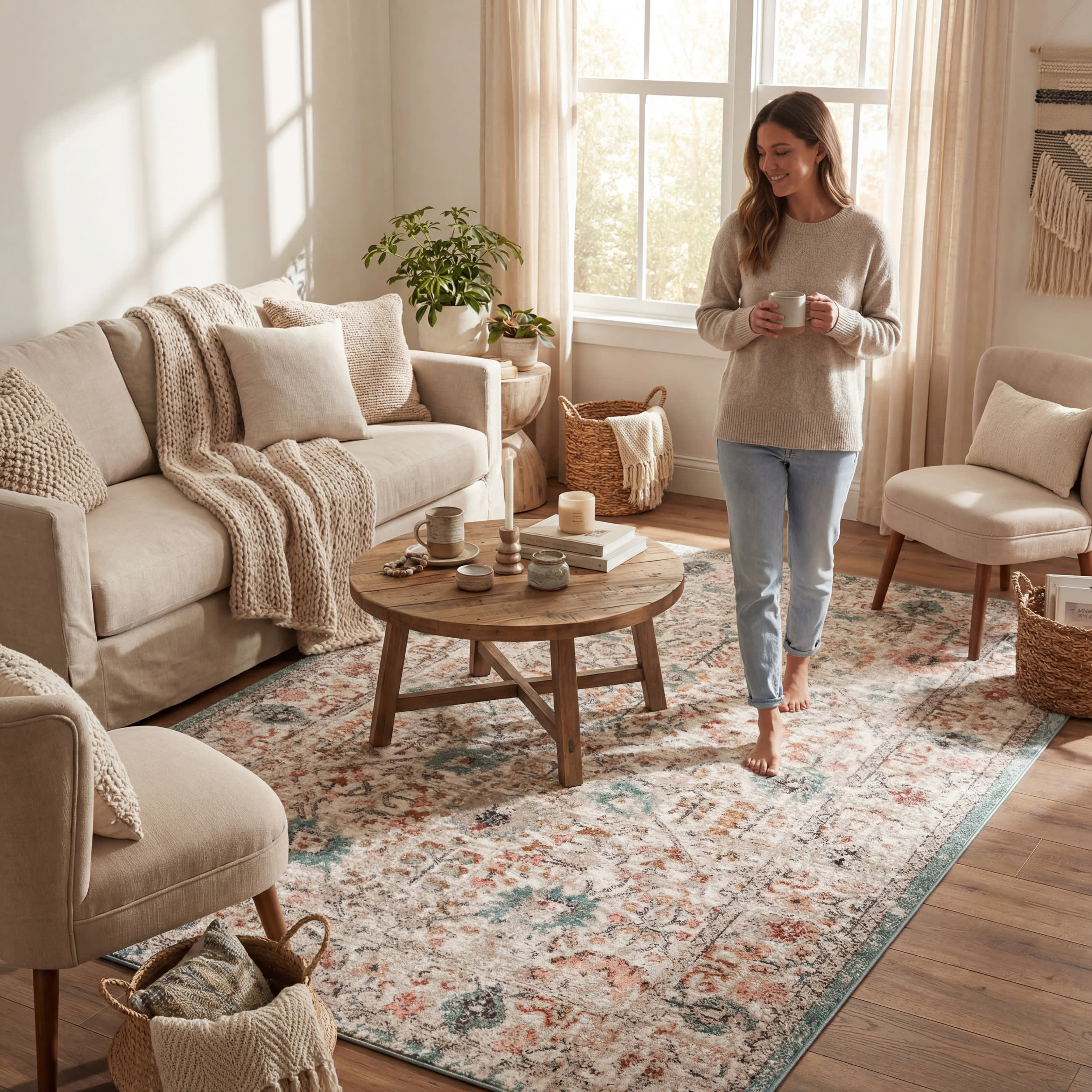 Native Collage Rug | Beige - Image 7