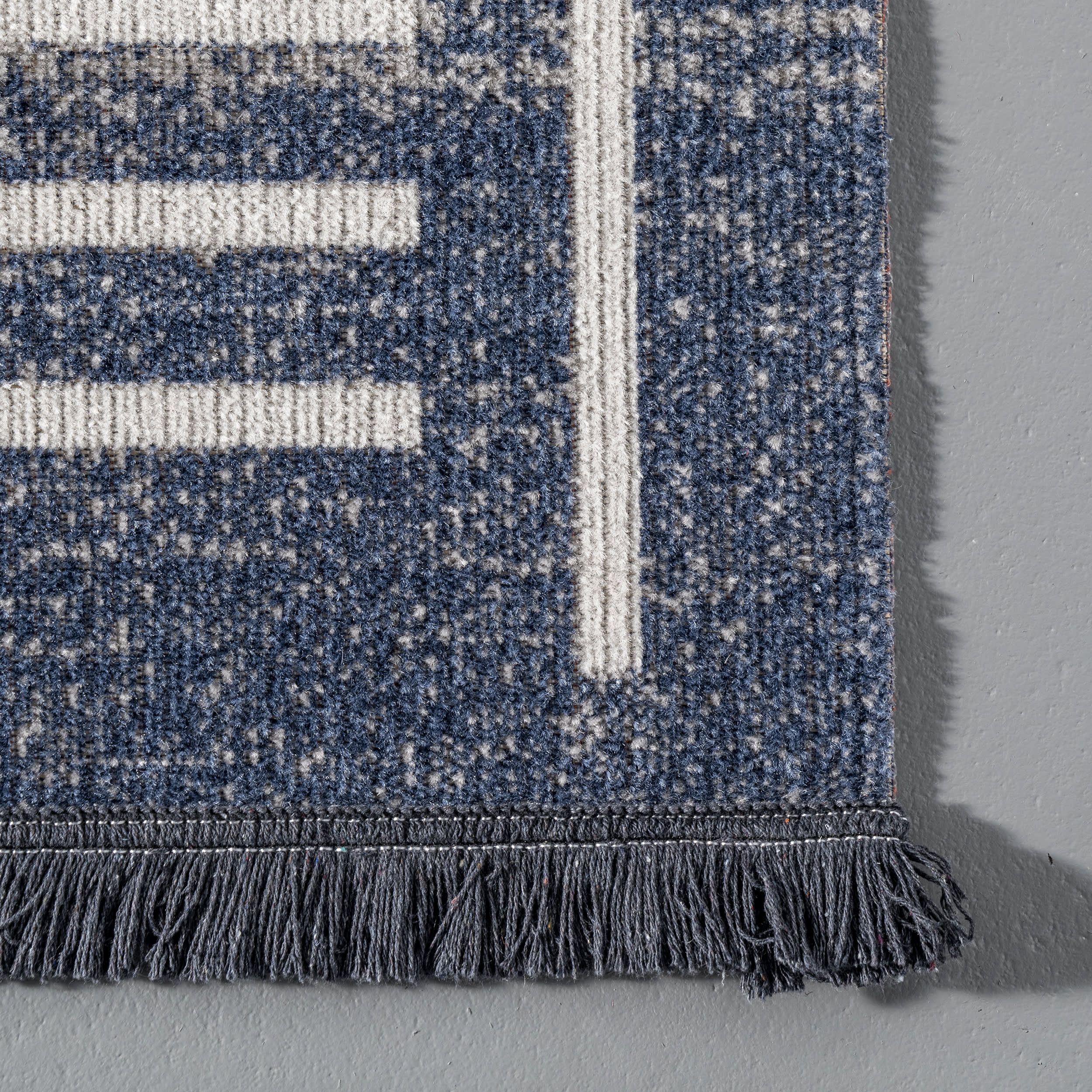 Native Indoor/Outdoor With Tassels Rug | Dark Blue - Image 3