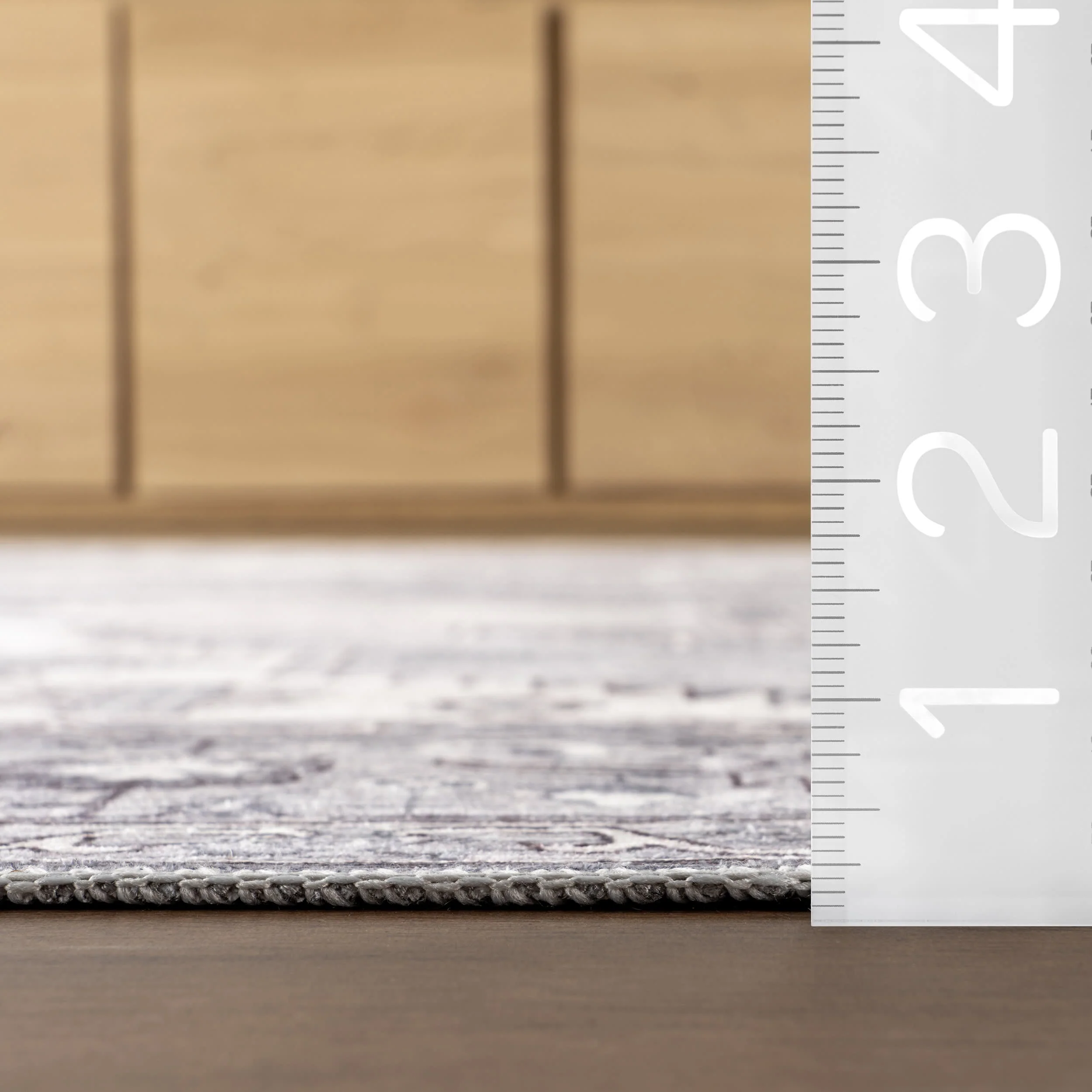 Native Iris Medallion Spill Proof Washable Rug | Grey - Image 6