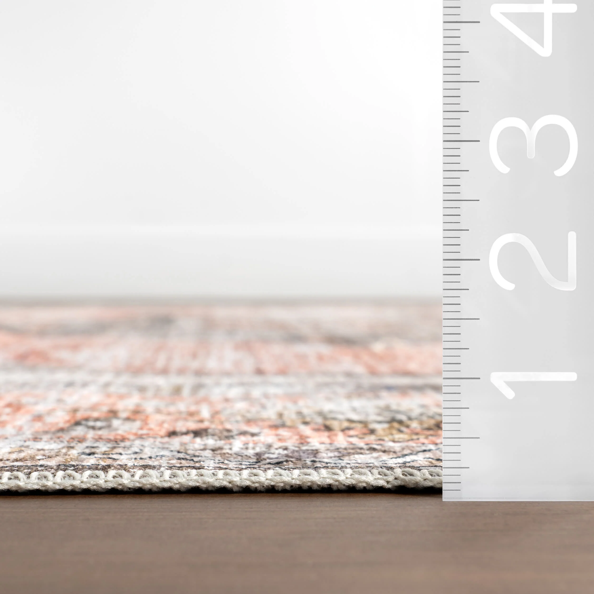 Native Iris Medallion Spill Proof Washable Rug | Peach - Image 6