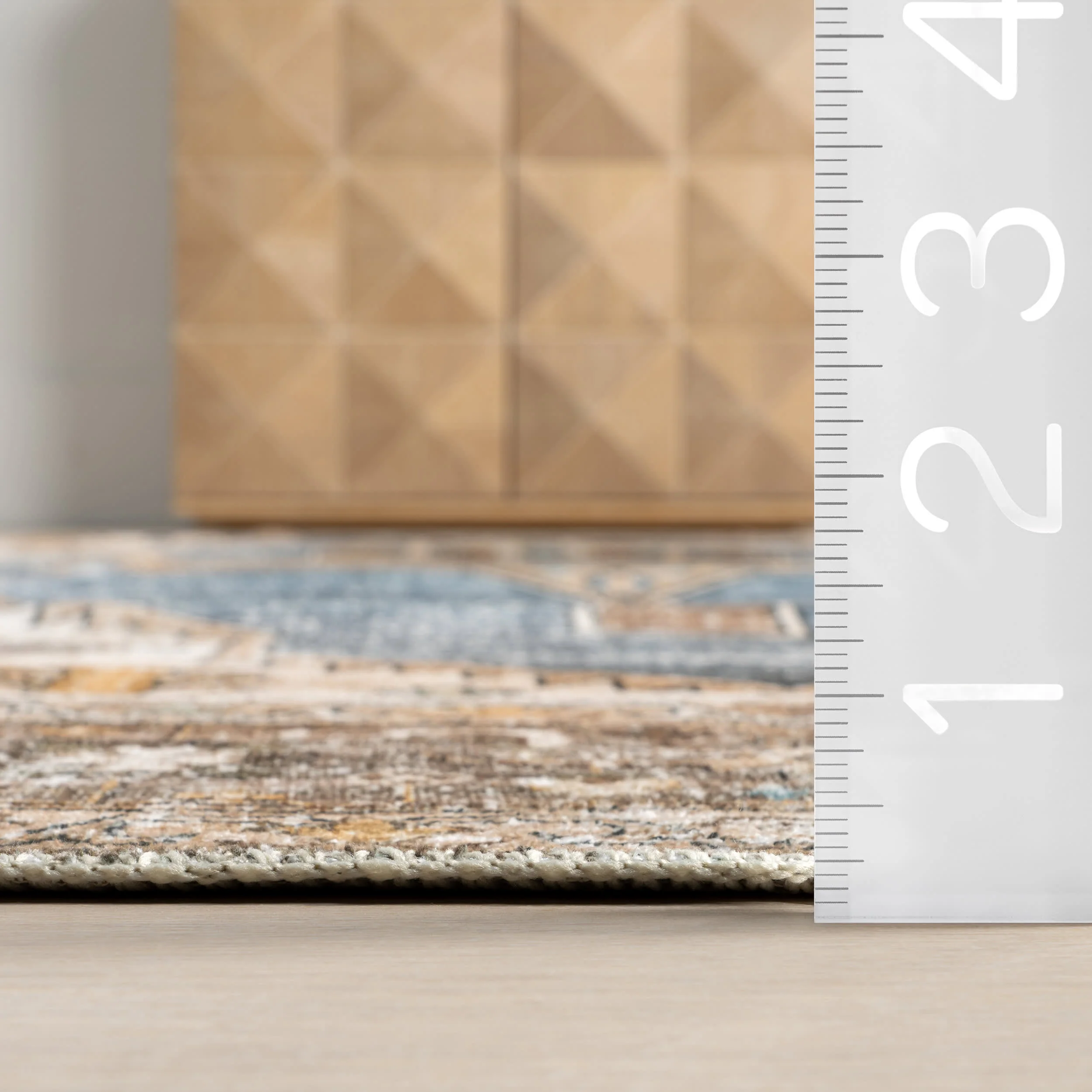 Native Iris Medallion Washable Rug | Blue - Image 5
