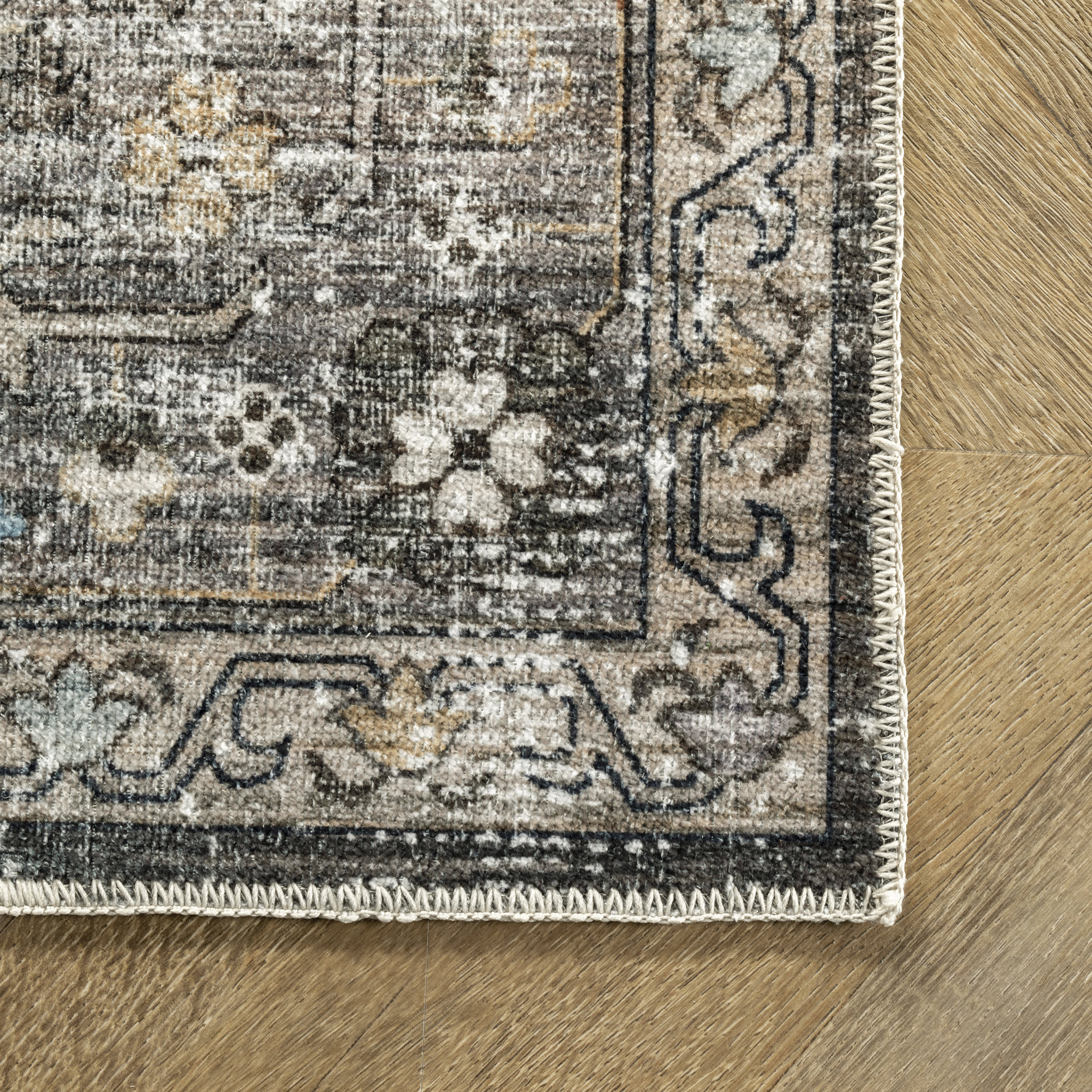 Native Iris Medallion Washable Rug | Peach - Image 3