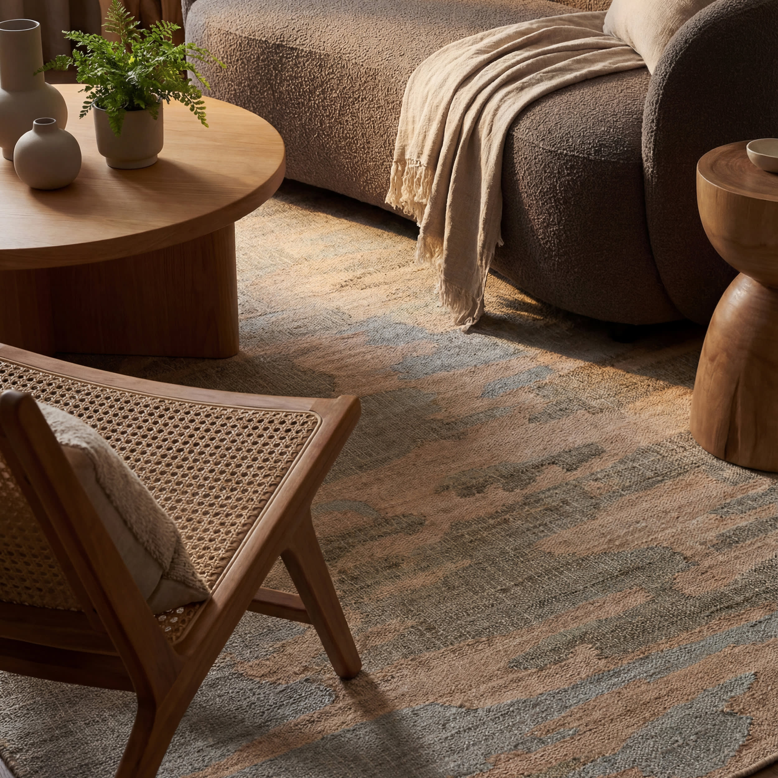 Navi Textured Abstract Indoor Rug | Natural - Image 5