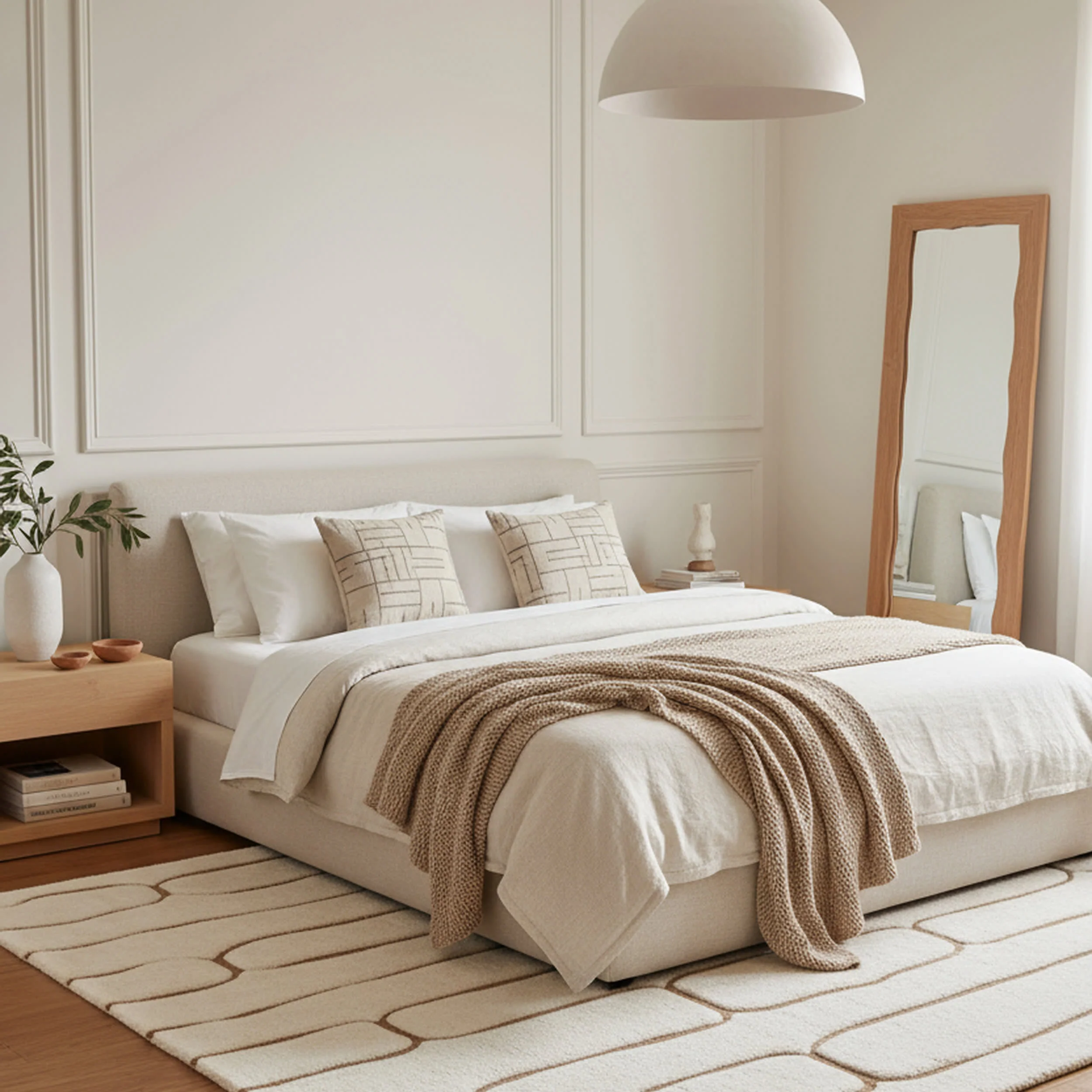 Nazco Abstract New Zealand Wool Rug | Cream - Image 8