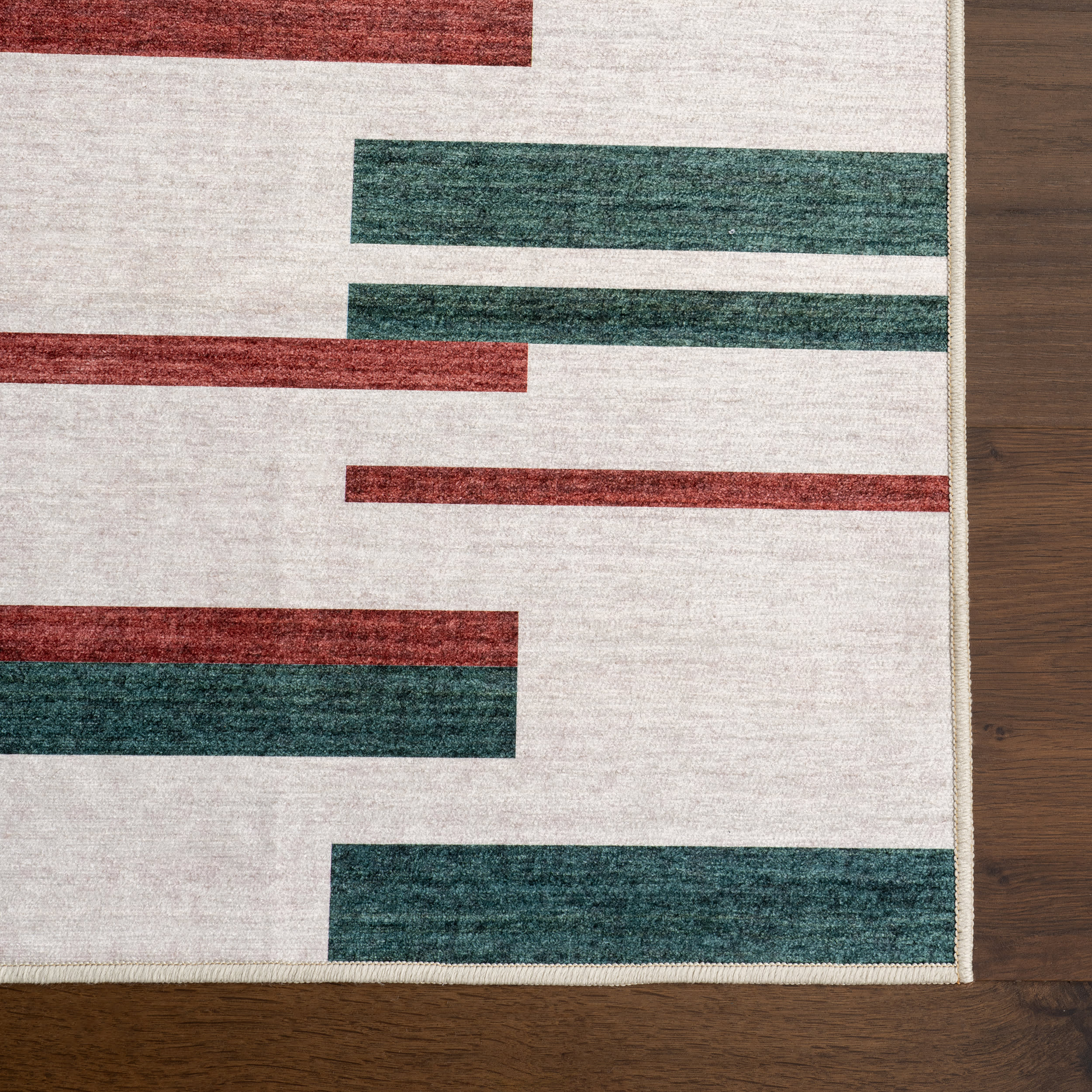 Nedra Festive Spill Proof Washable Rug | Red - Image 4