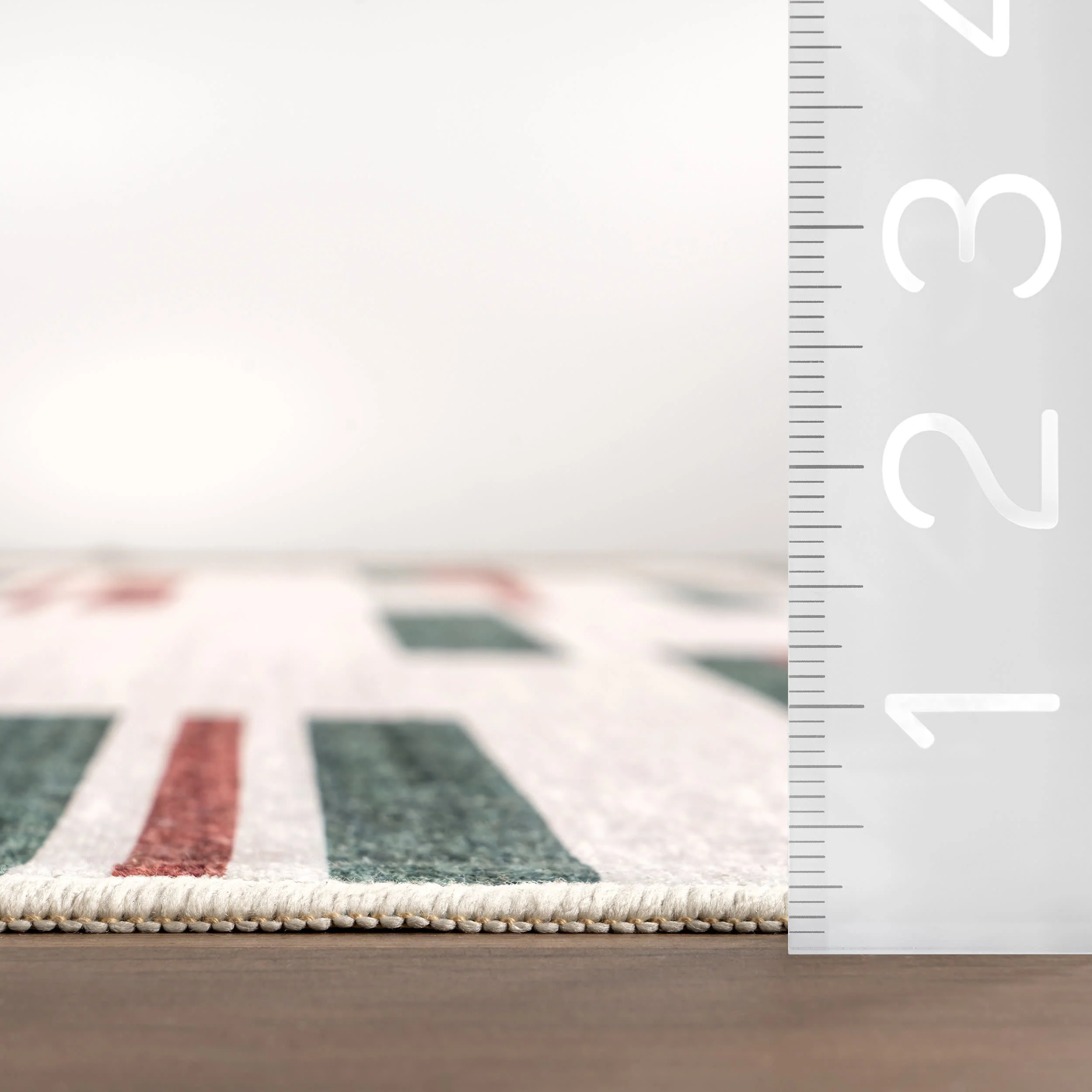 Nedra Festive Spill Proof Washable Rug | Red - Image 6