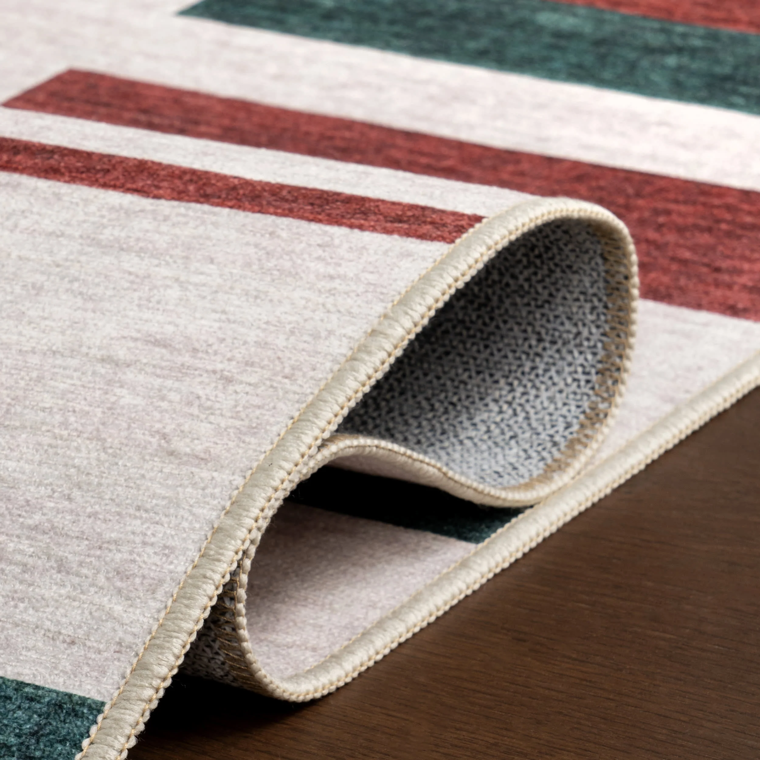 Nedra Festive Spill Proof Washable Rug | Red - Image 9
